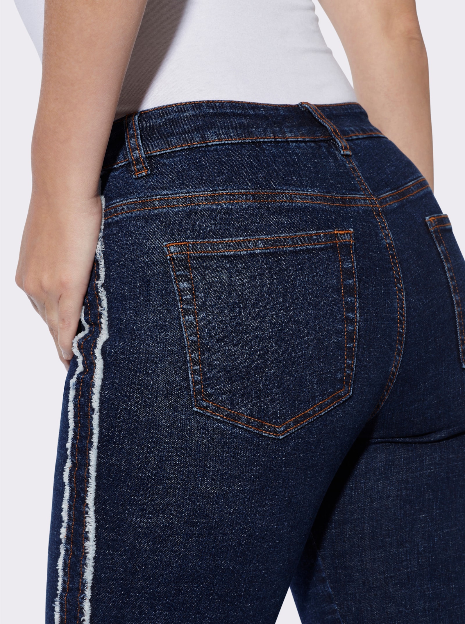 heine 5-Pocket-Jeans mit Galonstreifen - dark blue