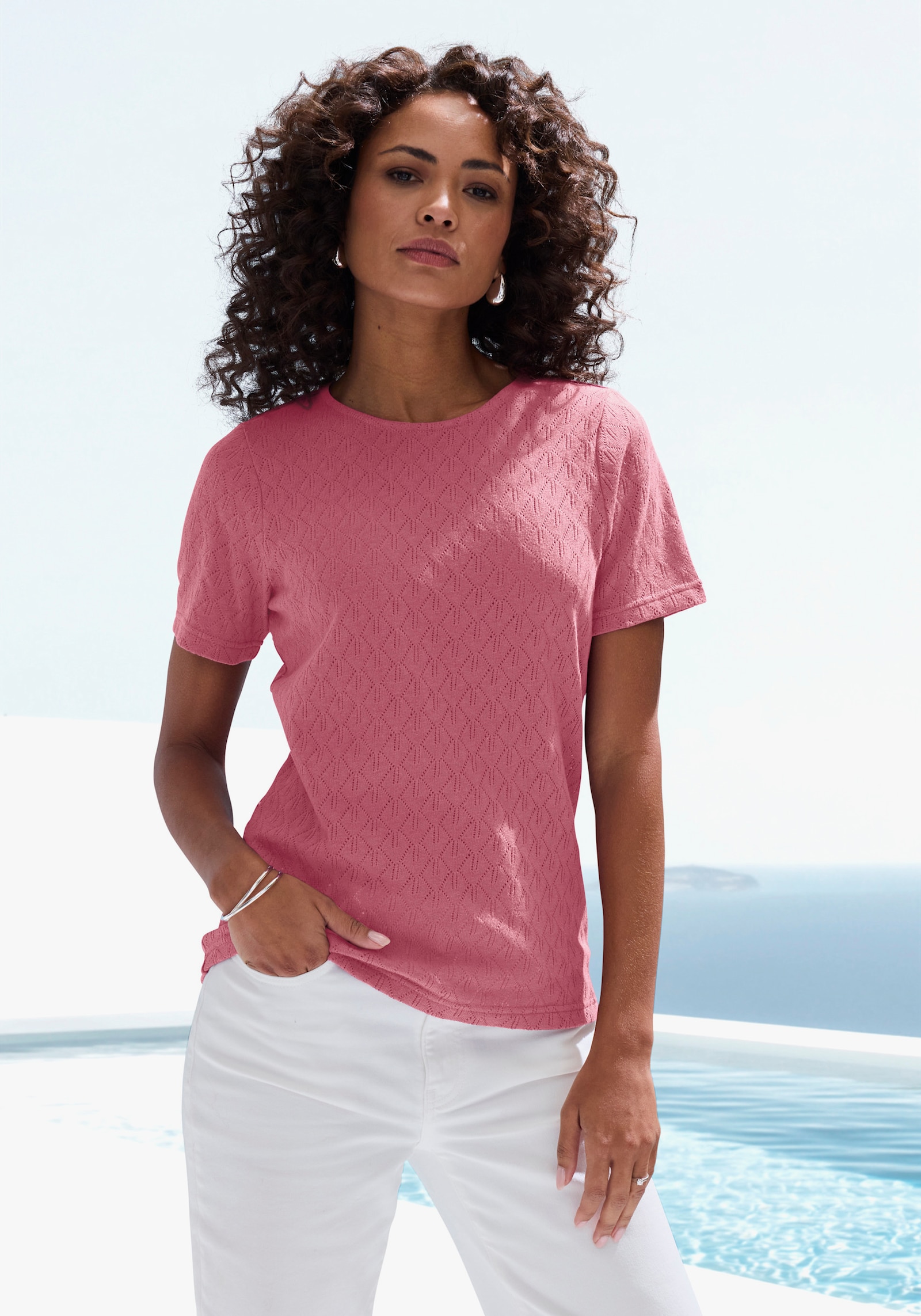 Vivance Shirt met korte mouwen - bessenrood