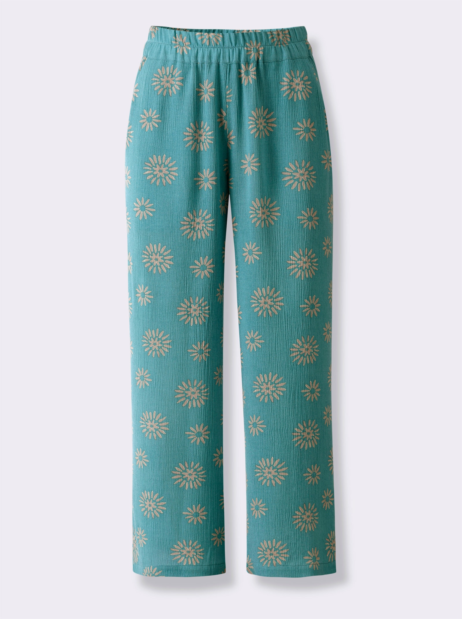 Druckhose mit Dehnbund, rundum - ozean-sesam-bedruckt