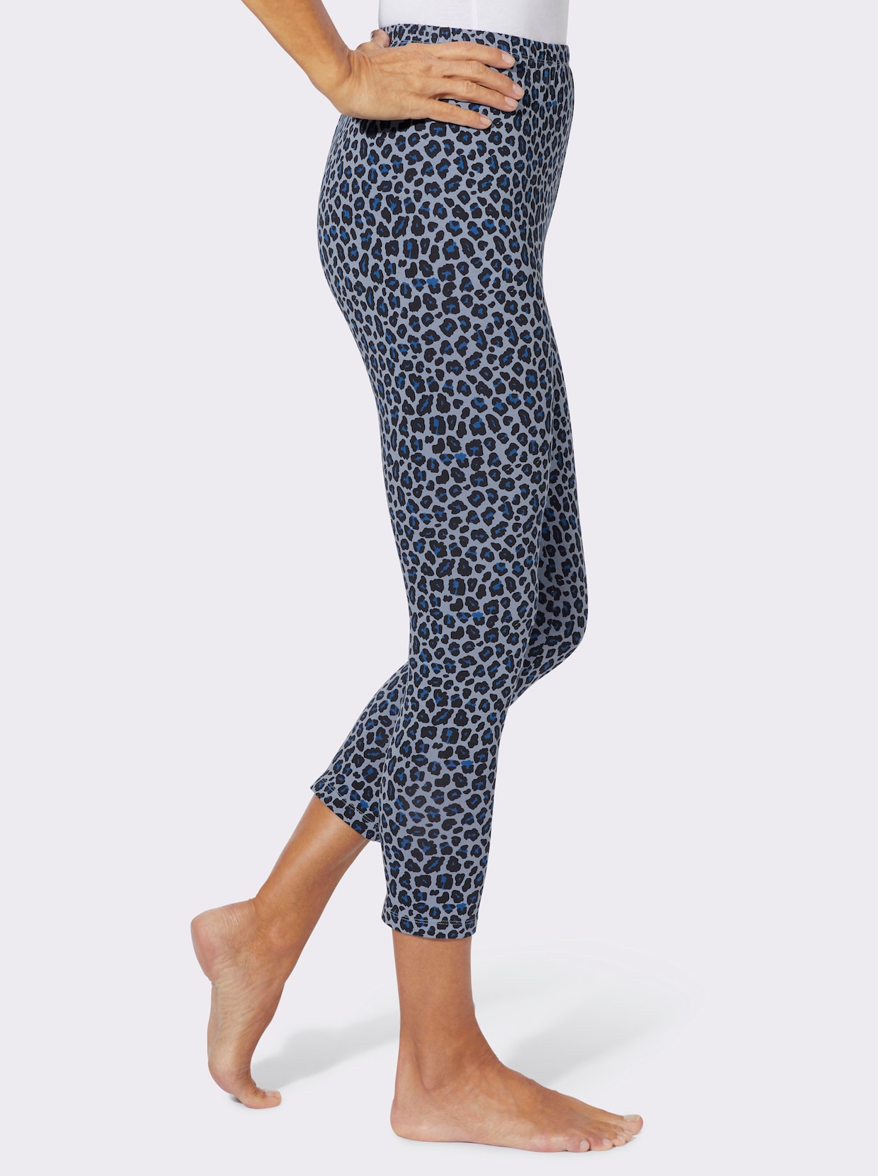 Leggings im Leo-Dessin - royalblau-bedruckt