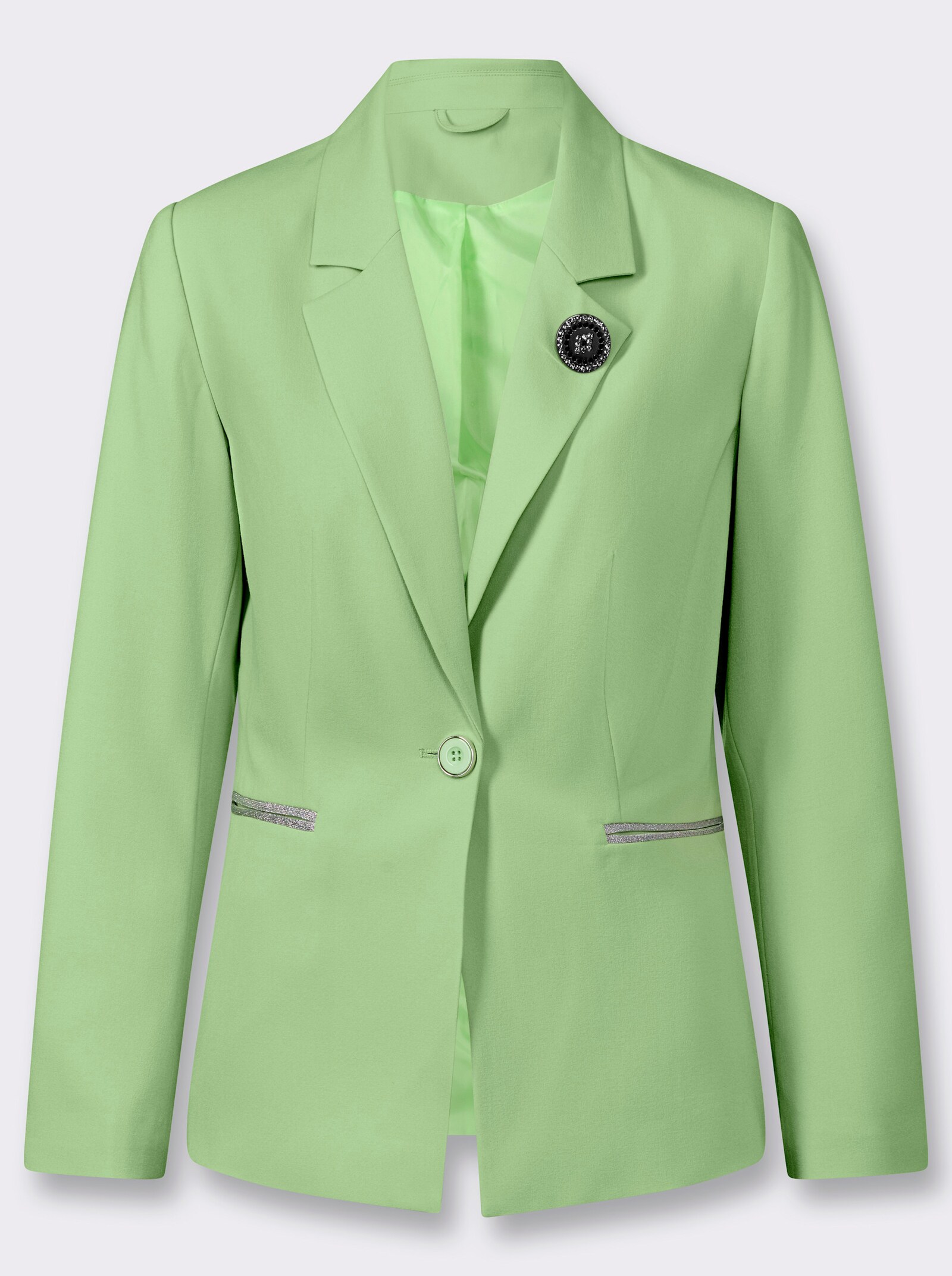 Blazer mit Zierelement am Kragen - reseda