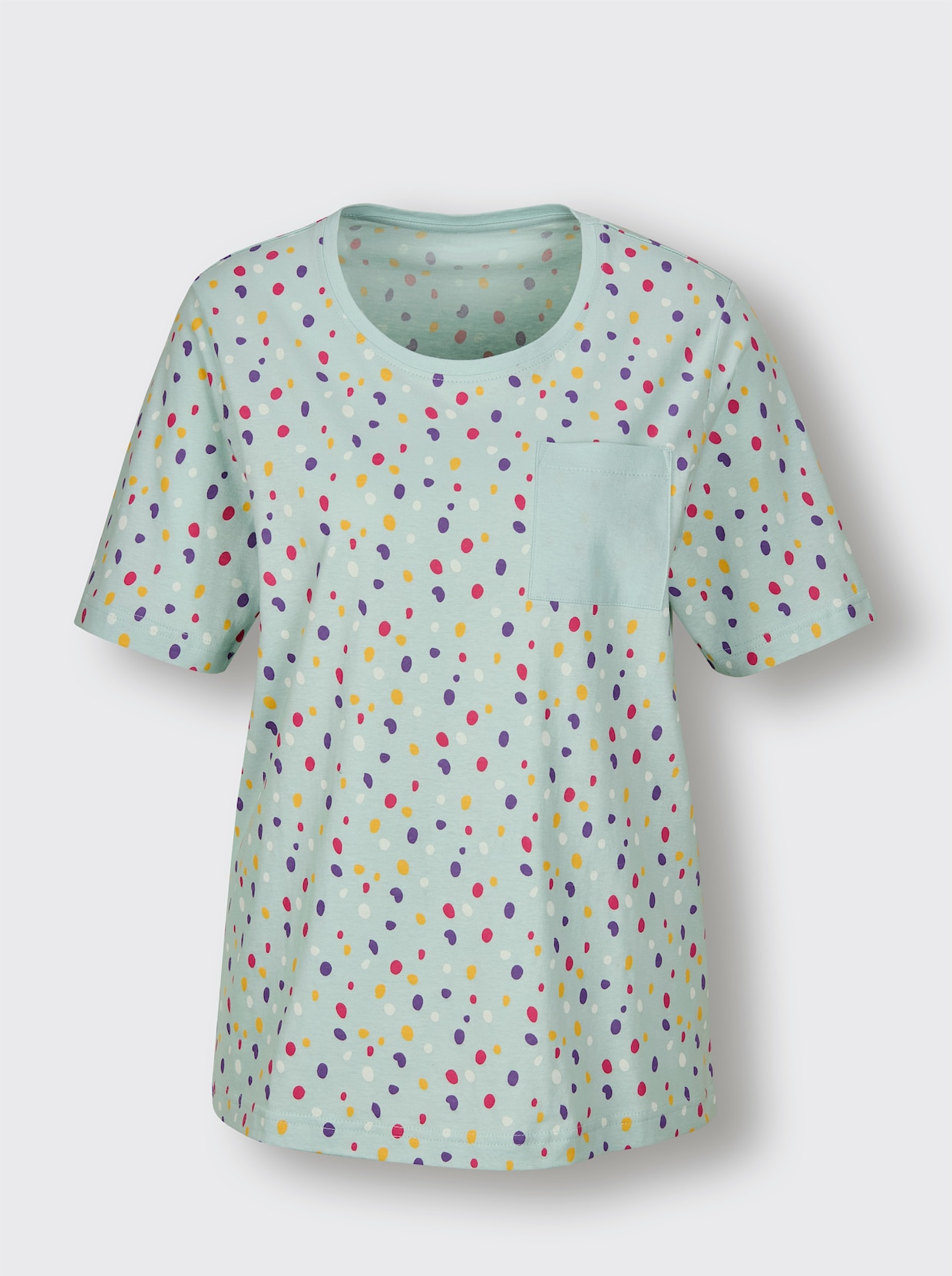 wäschepur Pyjama-Shirt - kalkmint bedrukt