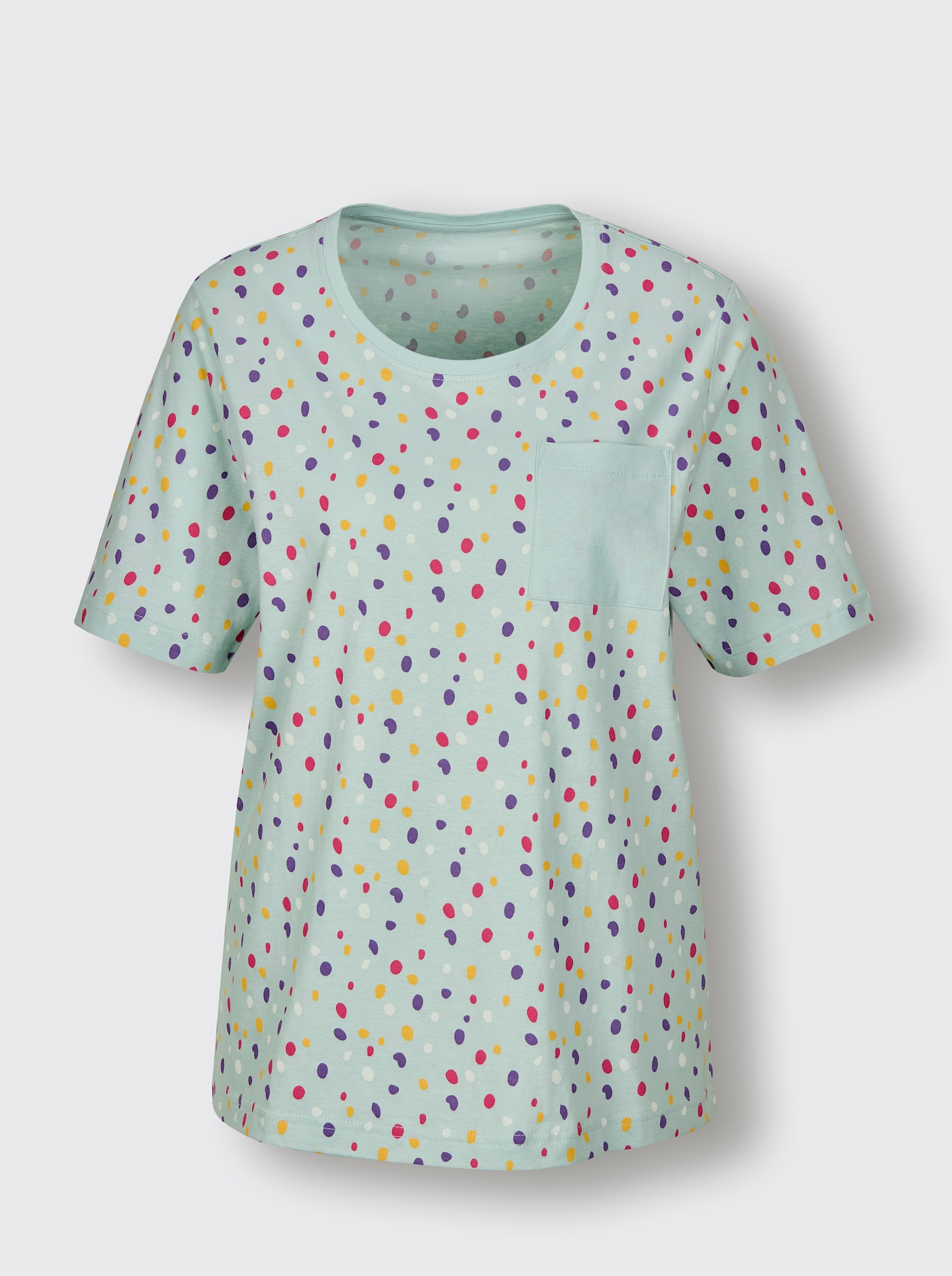 wäschepur Schlafanzug-Shirt - kalkmint-bedruckt