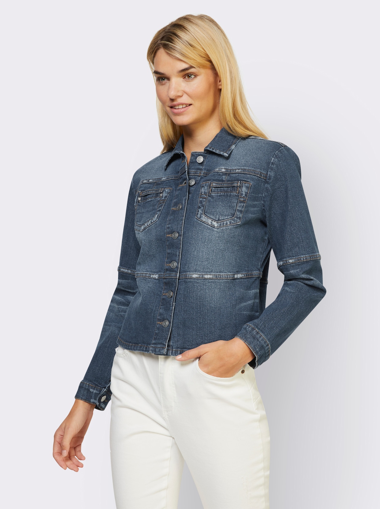 heine Jeans-Blazer - blue-stone-washed