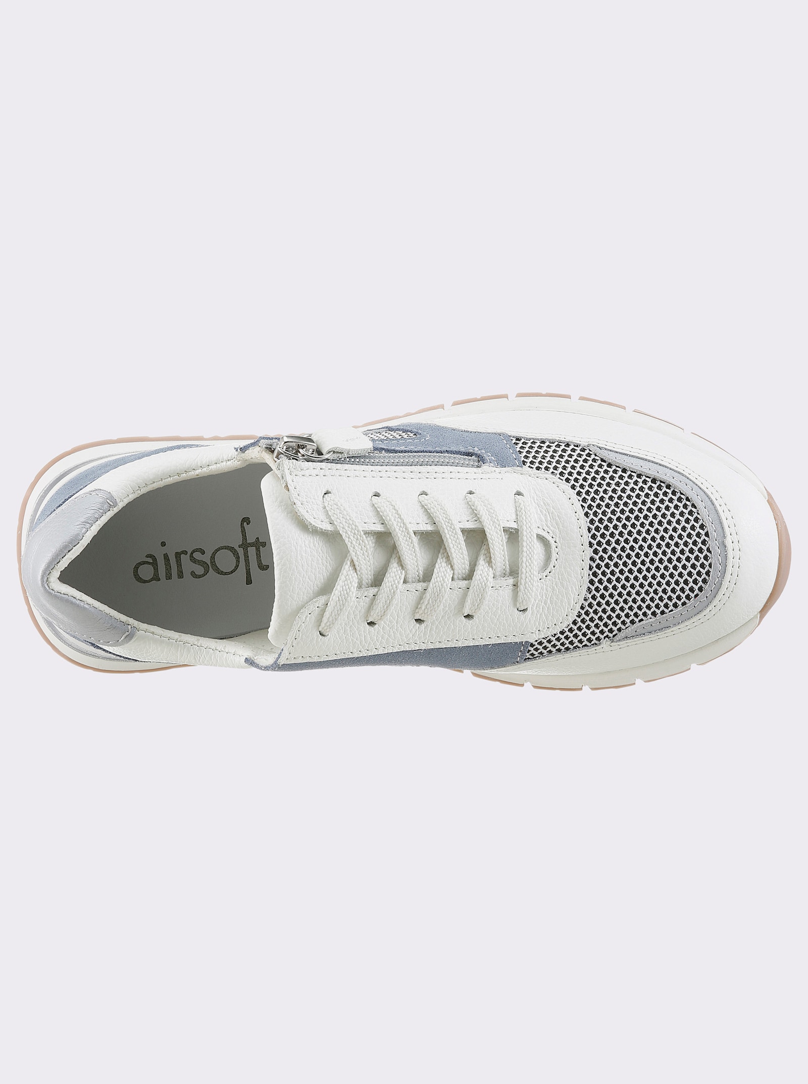 airsoft modern+ Sneaker mit seitlichem Reißverschluss - weiß