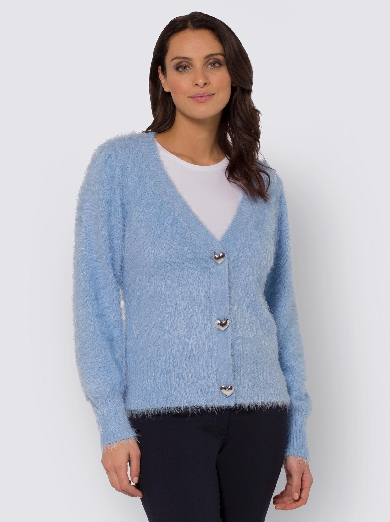Strickjacke - eisblau