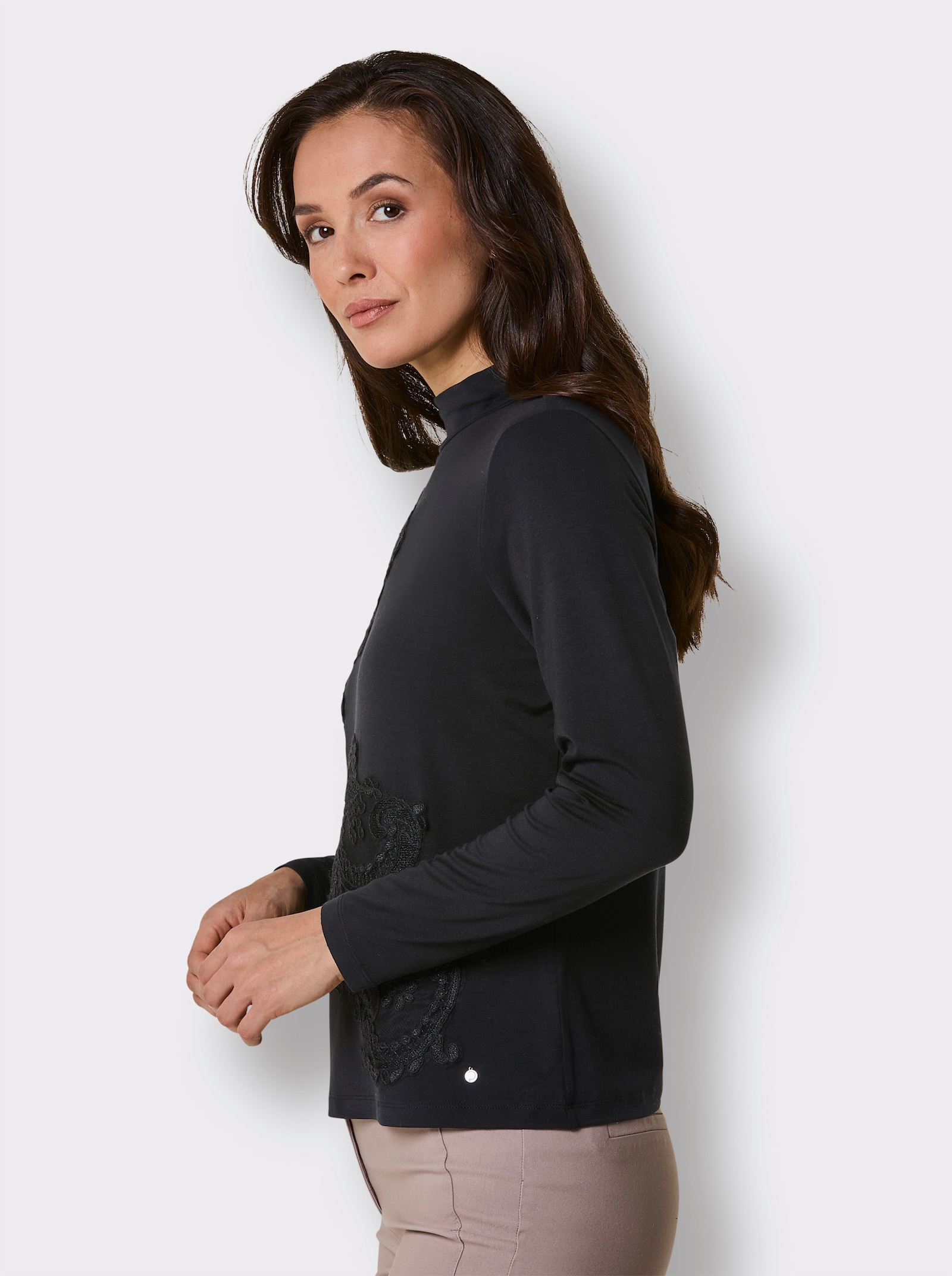 CREATION L PREMIUM Langarmshirt - schwarz