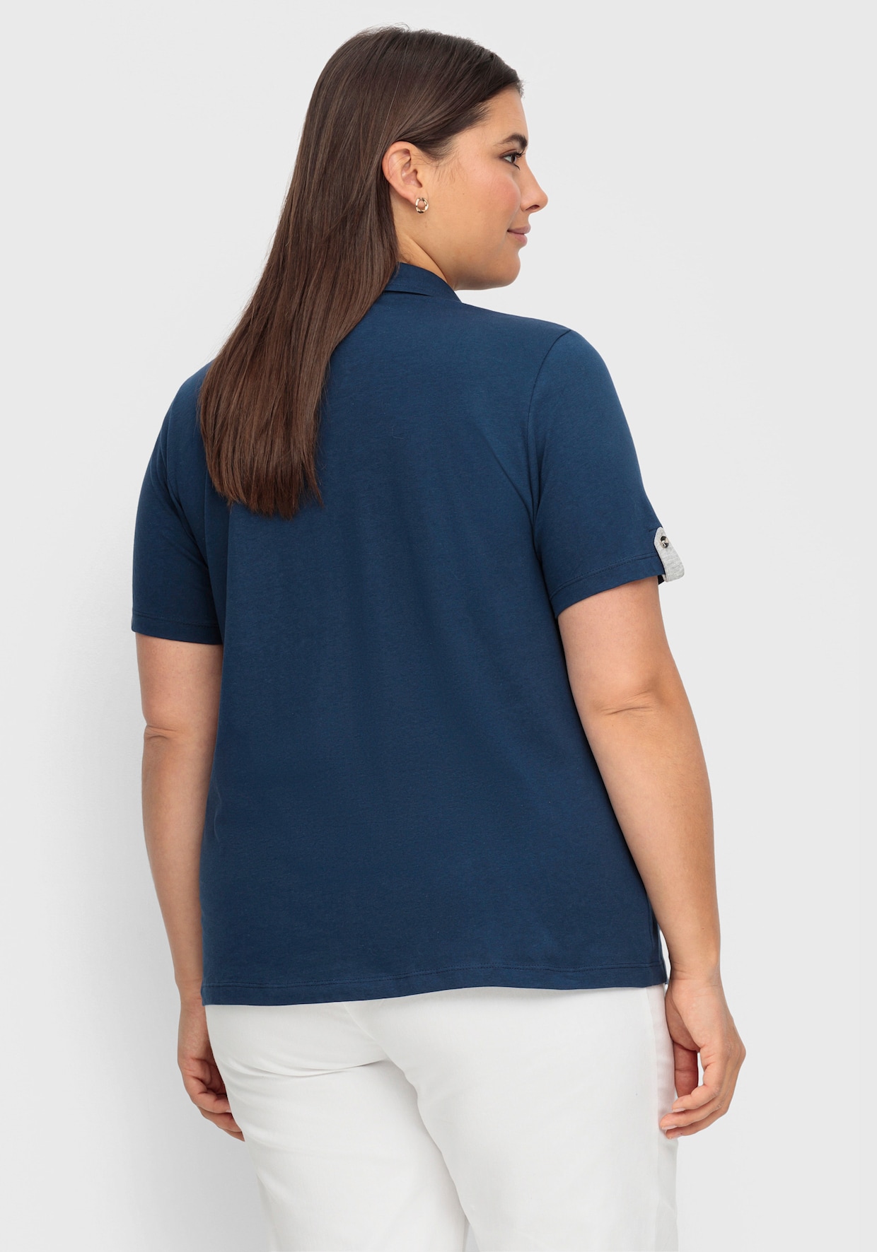 Poloshirt mit Kontrasten - dunkelblau