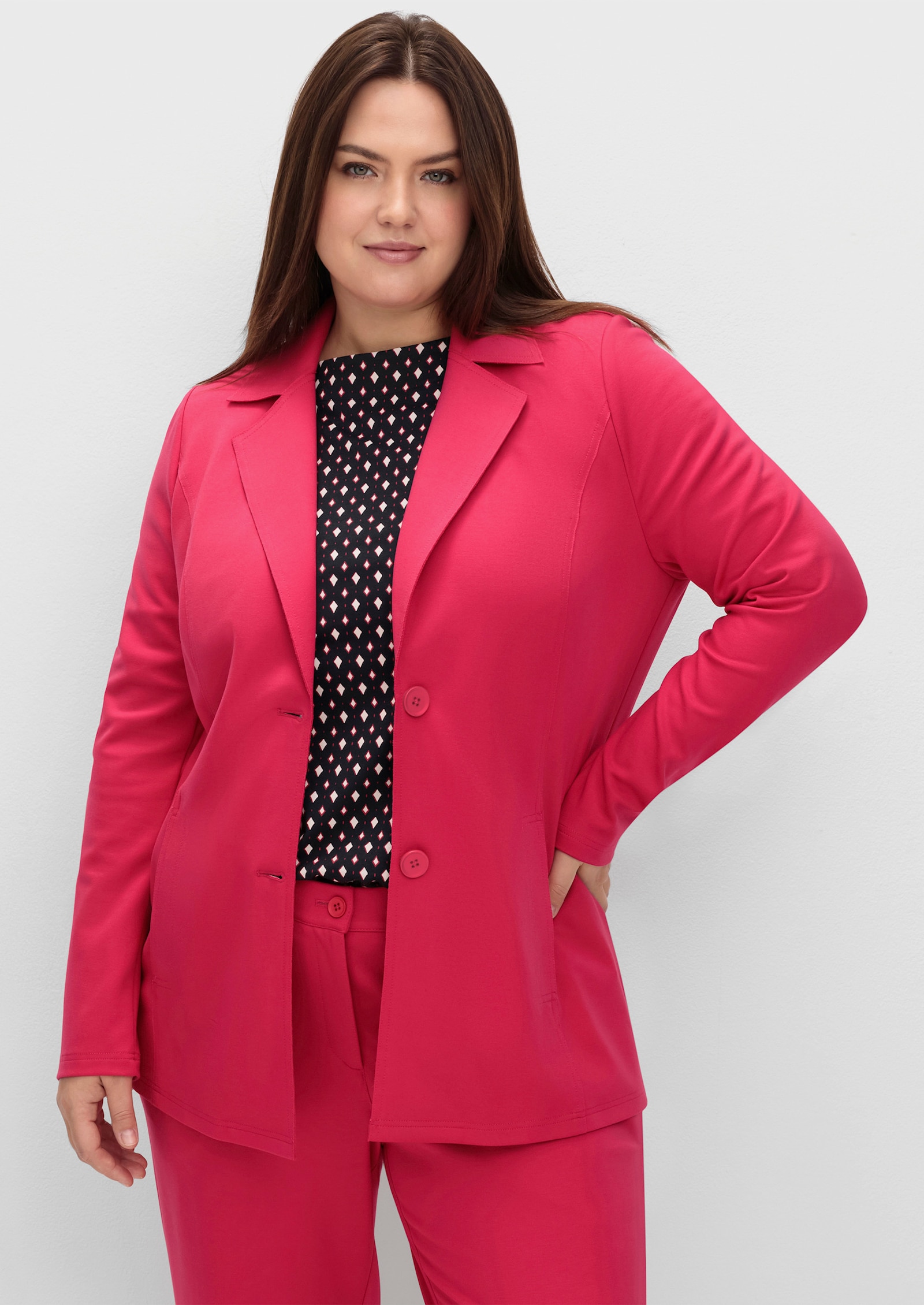 sheego Blazer mit Reverskragen - sorbet pink