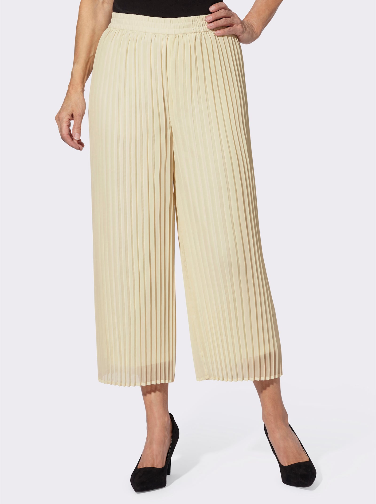Schlupfhose in Plissee-Qualität - champagner