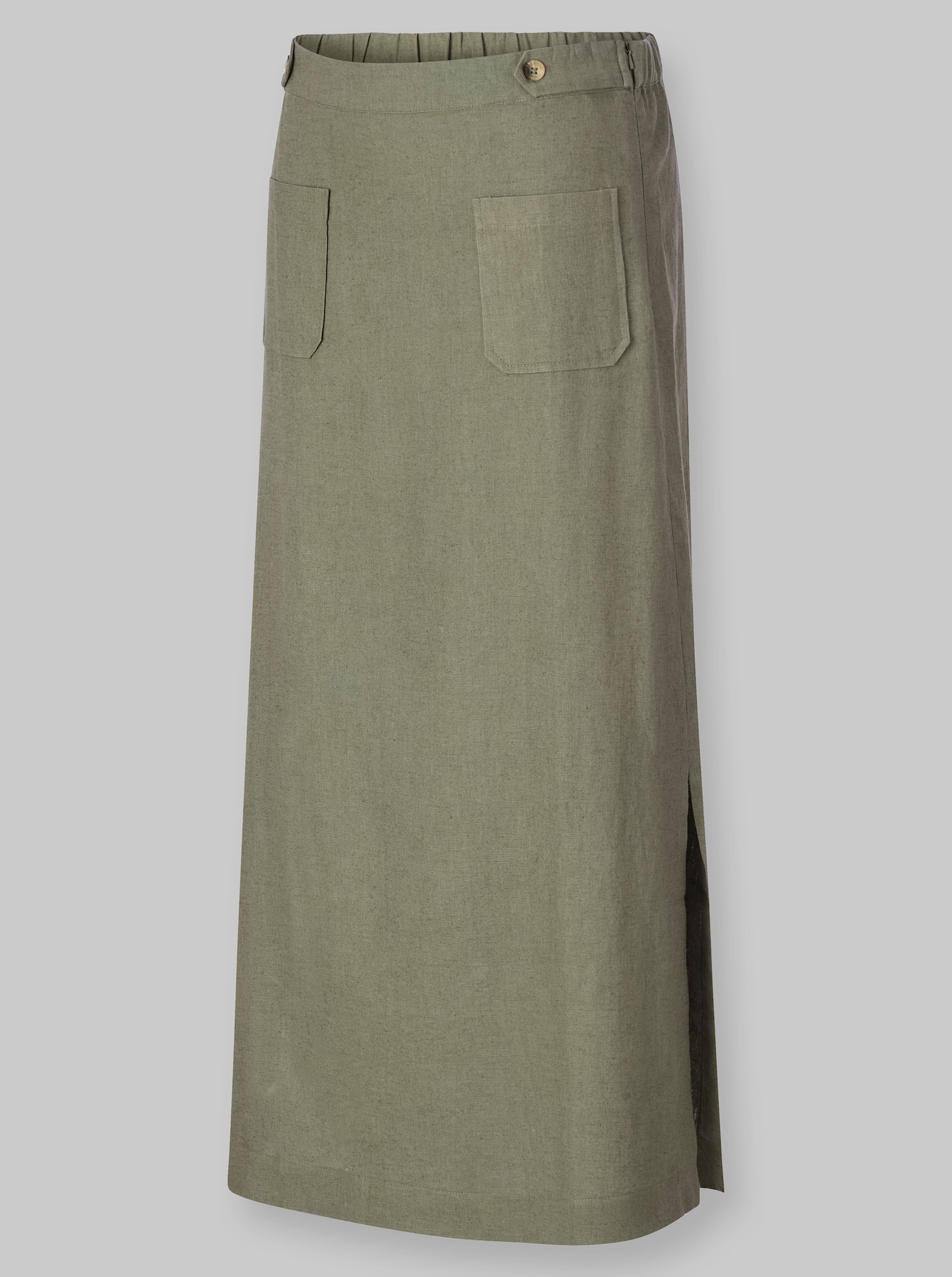 heine Webrock mit Leinen - khaki