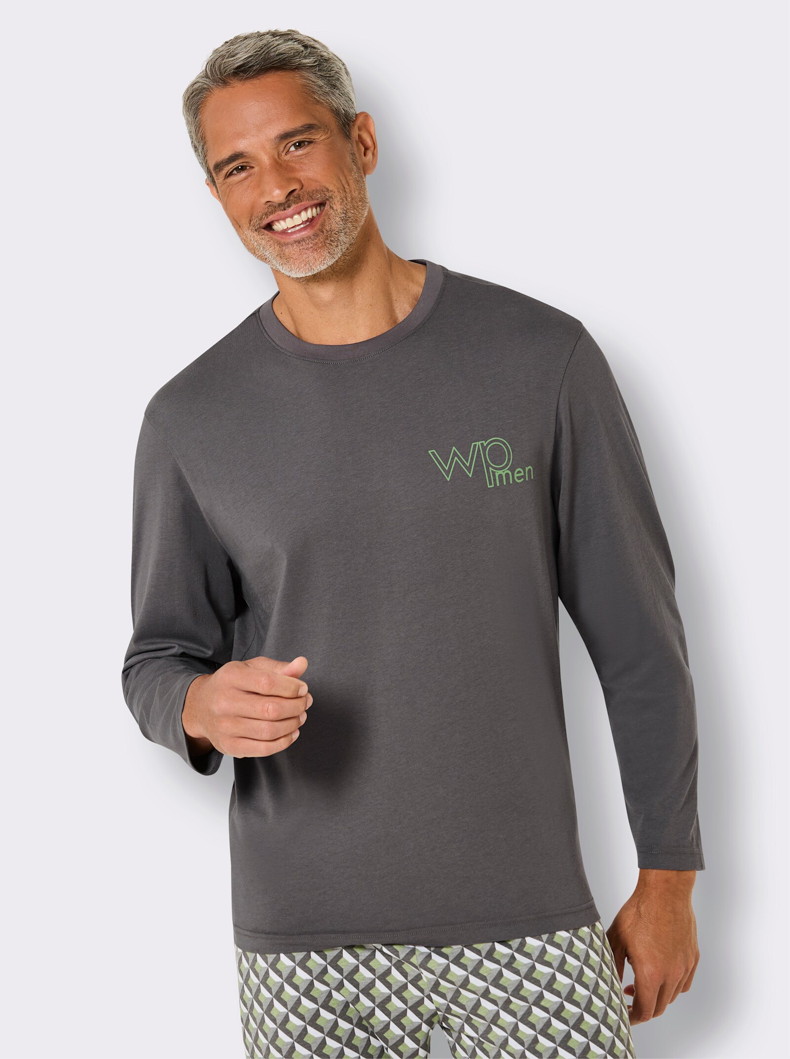 wäschepur men Schlafanzug-Shirt - anthrazit
