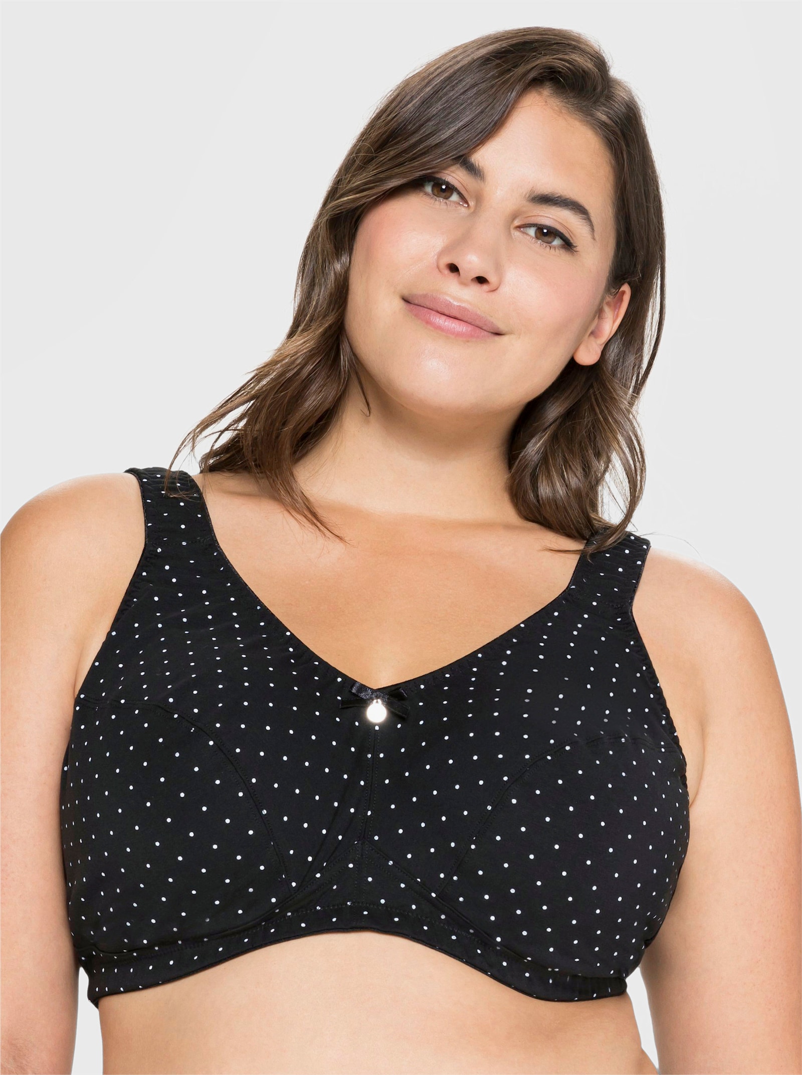 sheego Steunbeha zonder beugel in set van 2 - zwart + zwart geprint