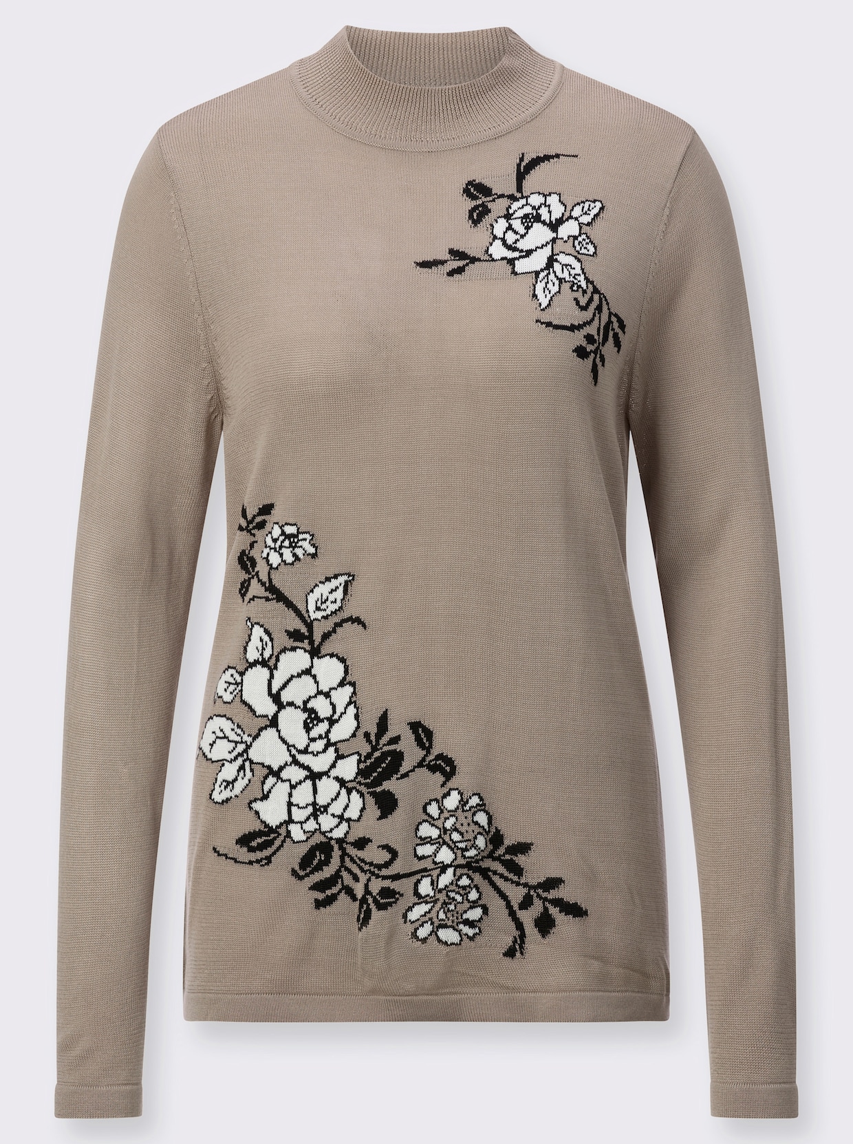 Stehkragenpullover - sesam