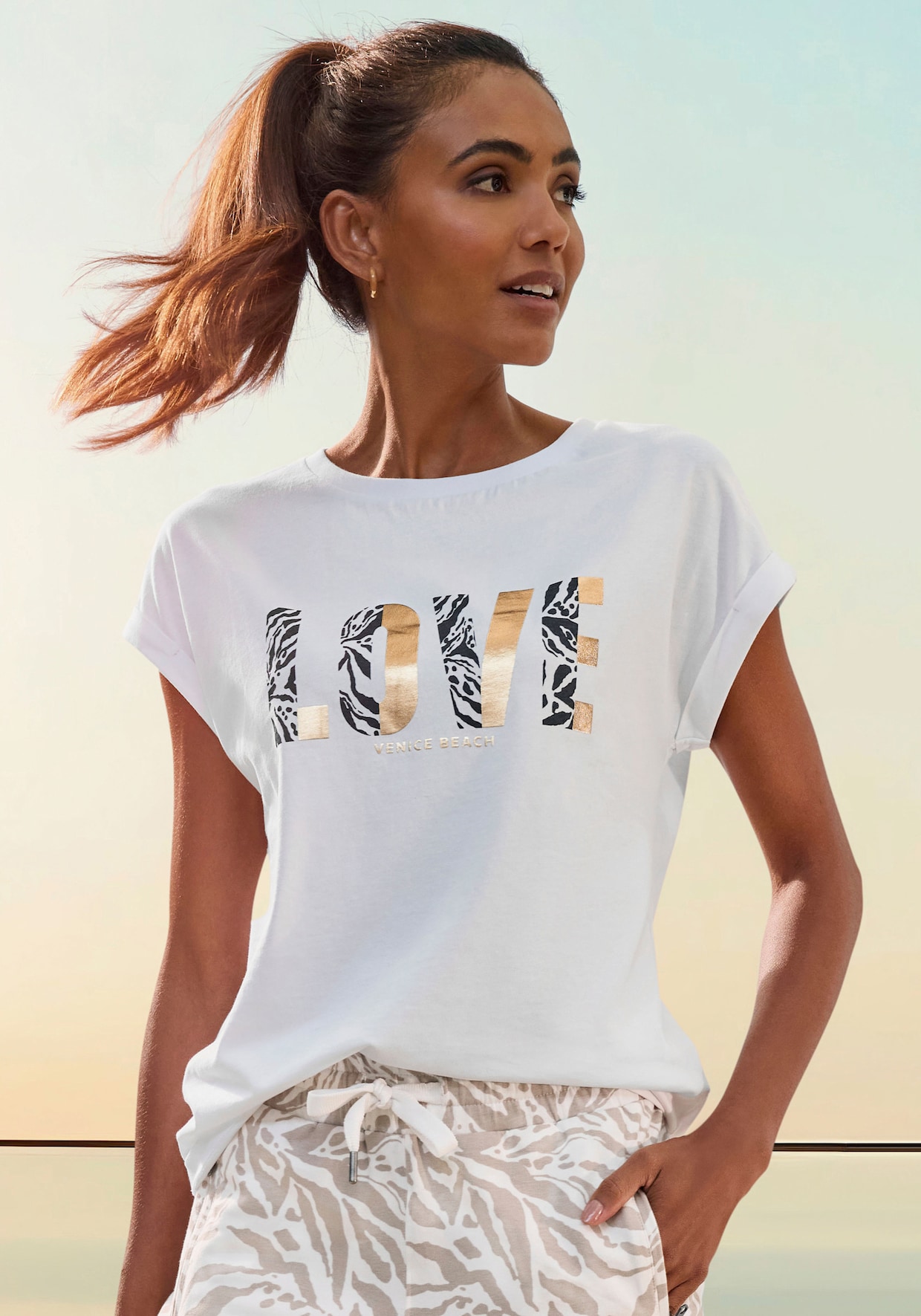 Venice Beach Kurzarmshirt - weiß