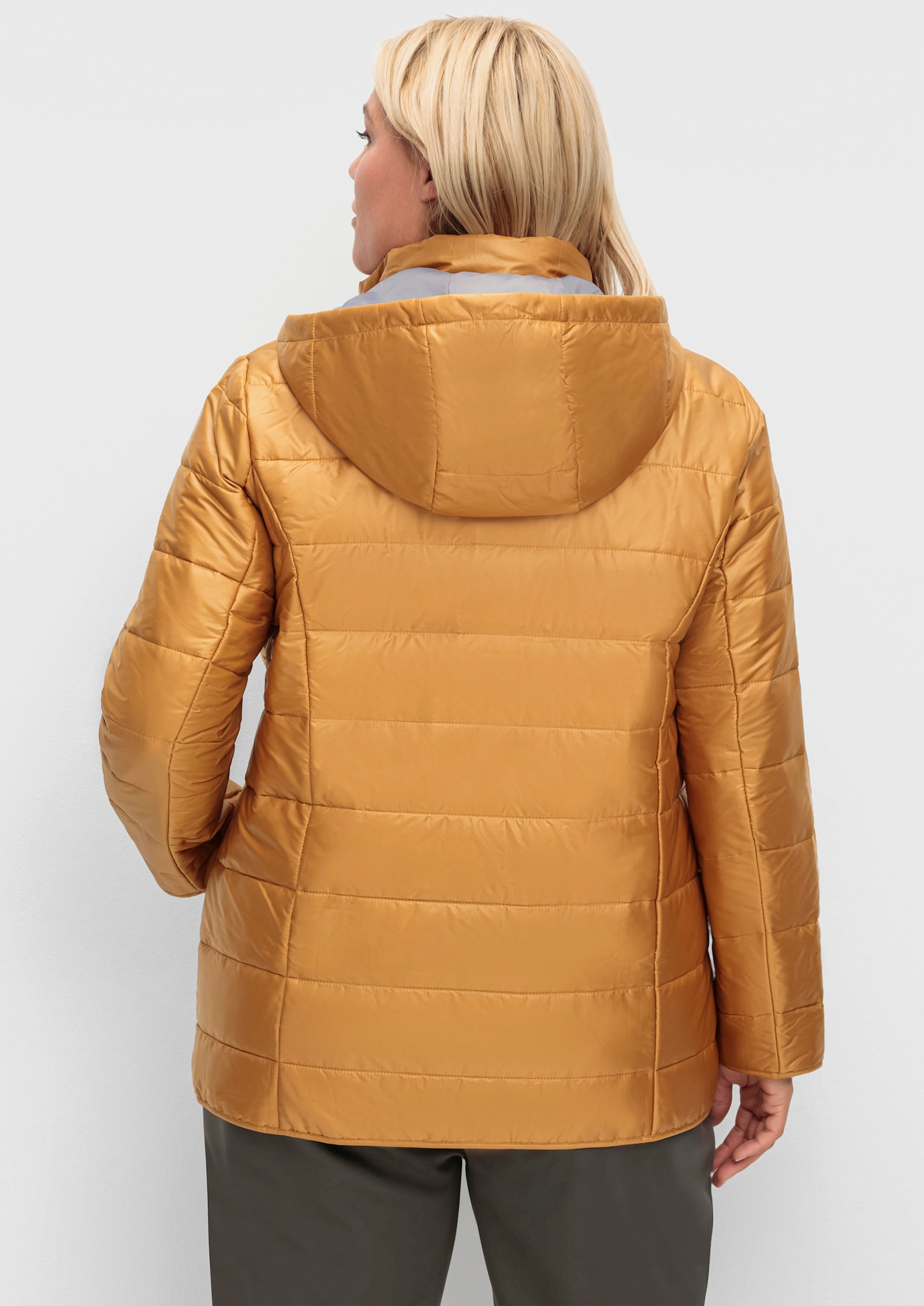 Steppjacke mit Kapuze, wärmend - senfgelb