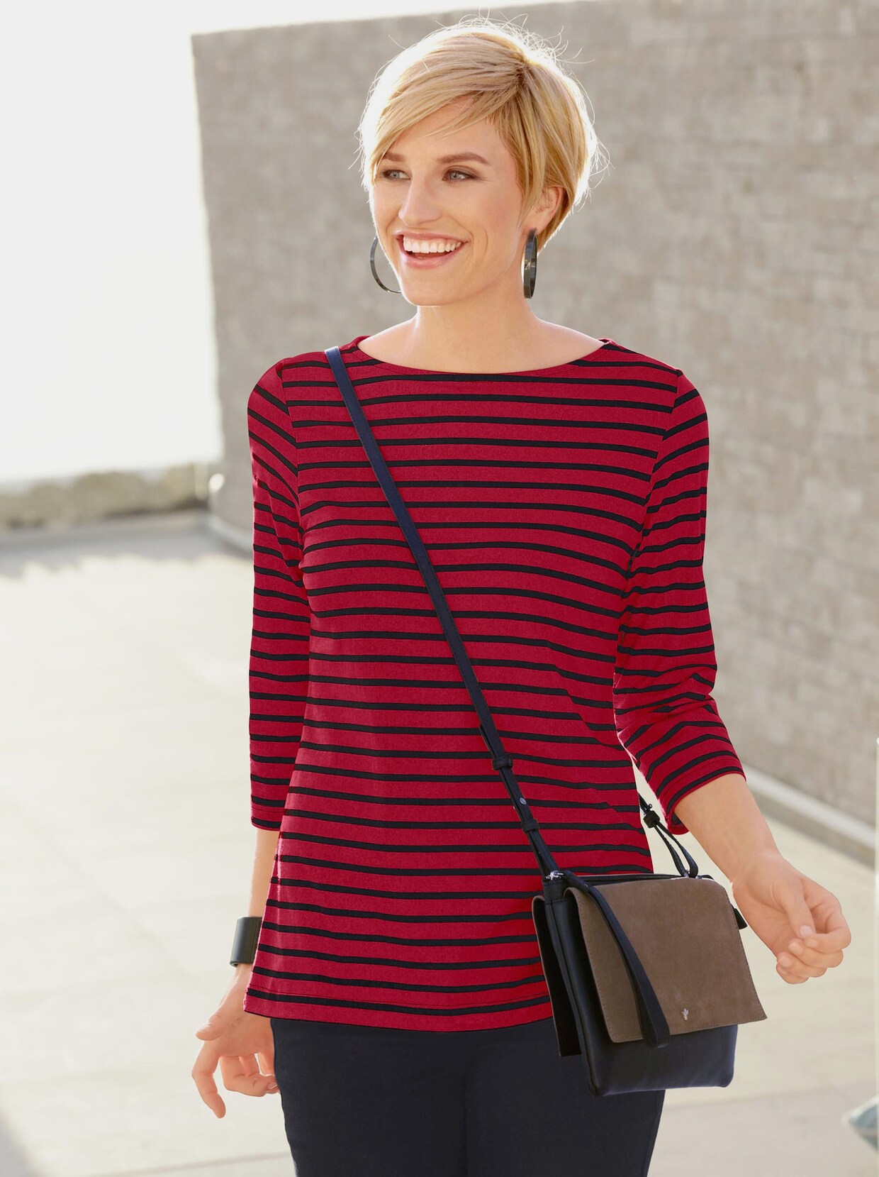T-Shirt - rot-gestreift