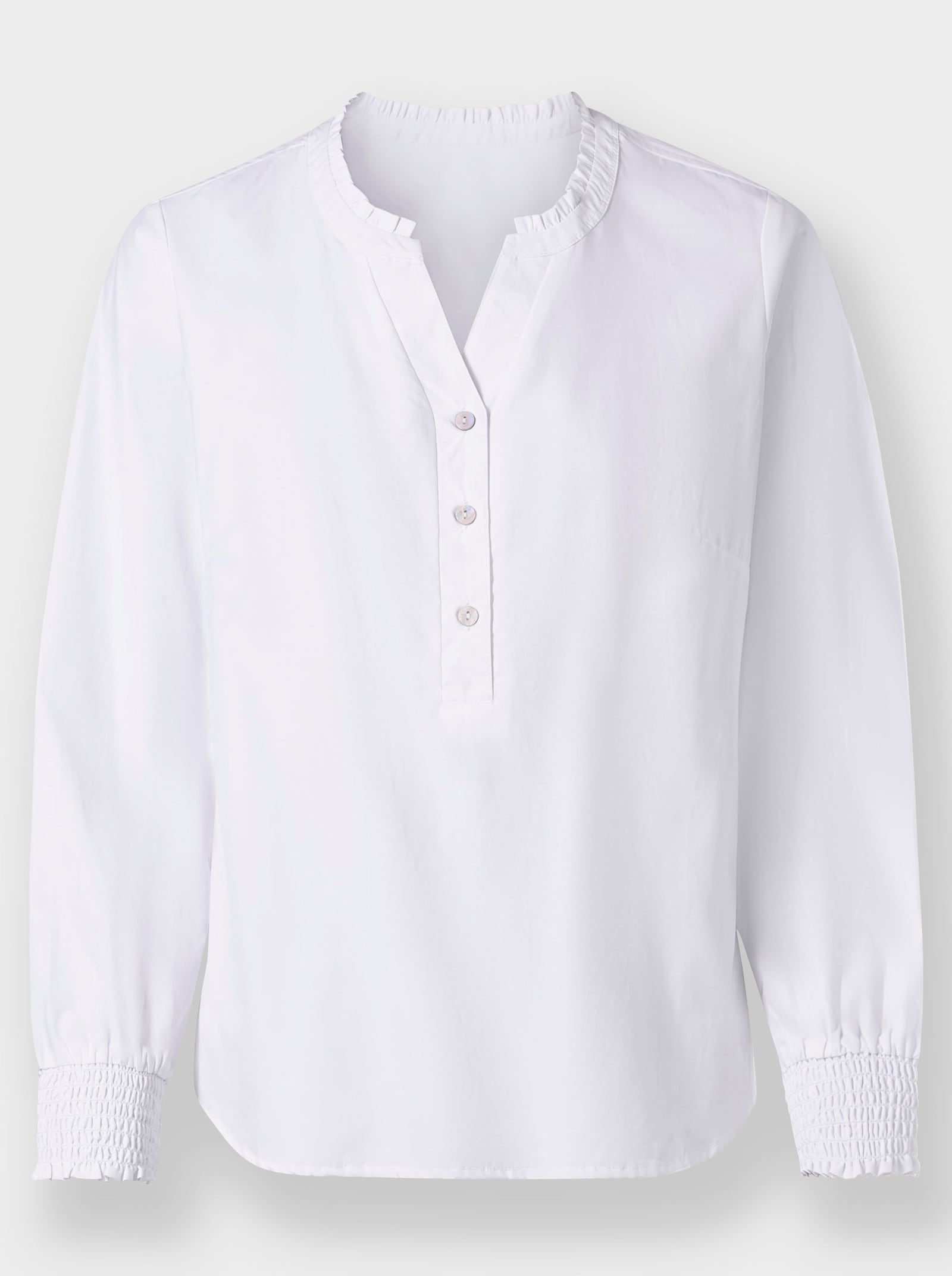 Comfortblouse met ruchedetails - wit