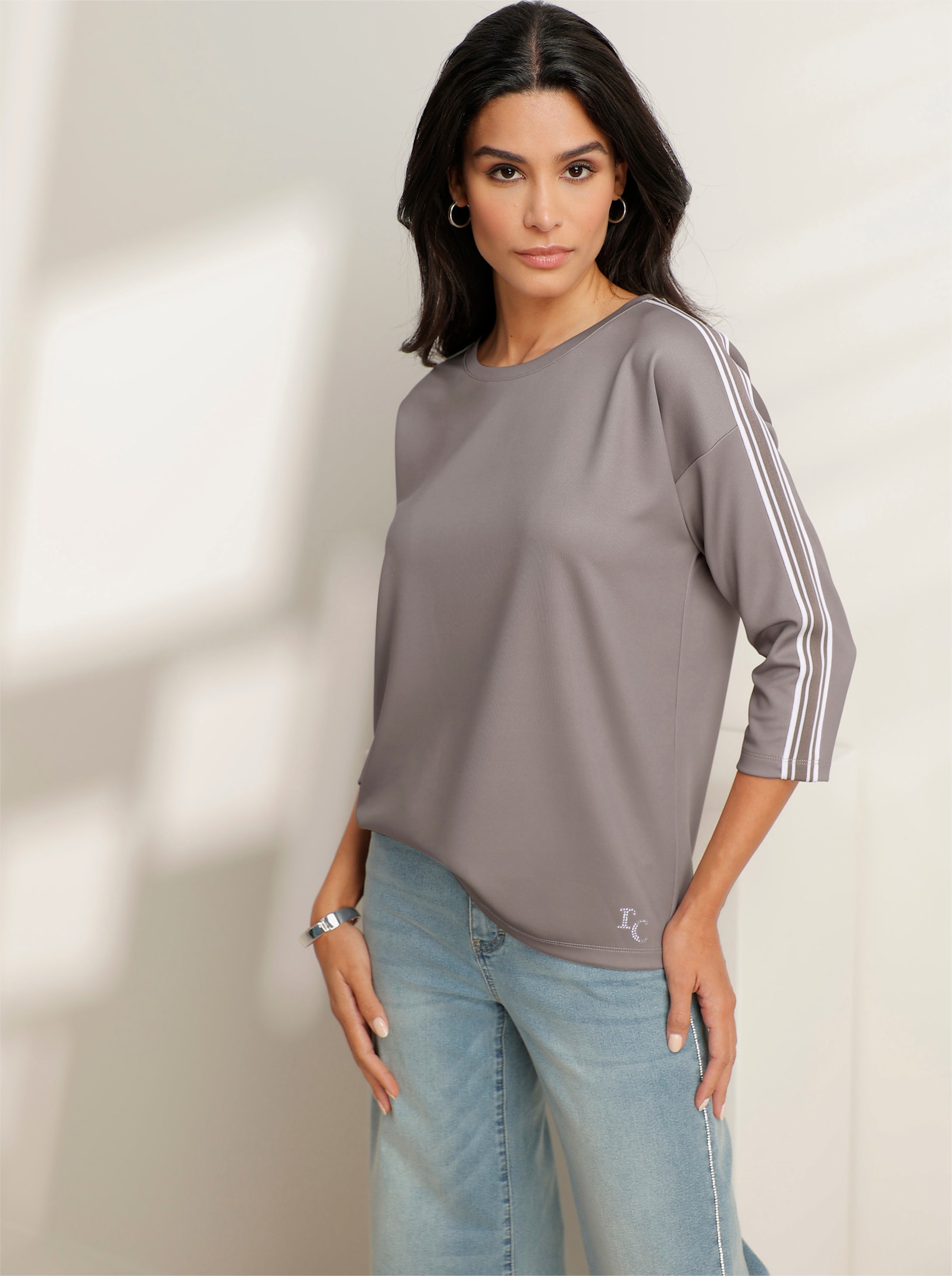 heine Sweatshirt mit Modal - taupe