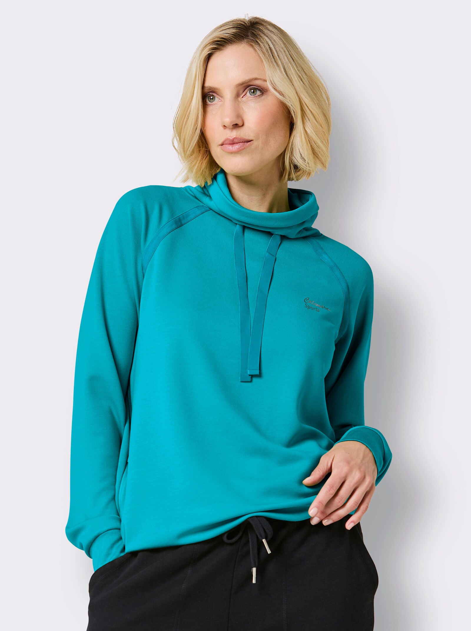 Catamaran Sports Sweatshirt mit Reißverschluss-Nahttasche - türkis