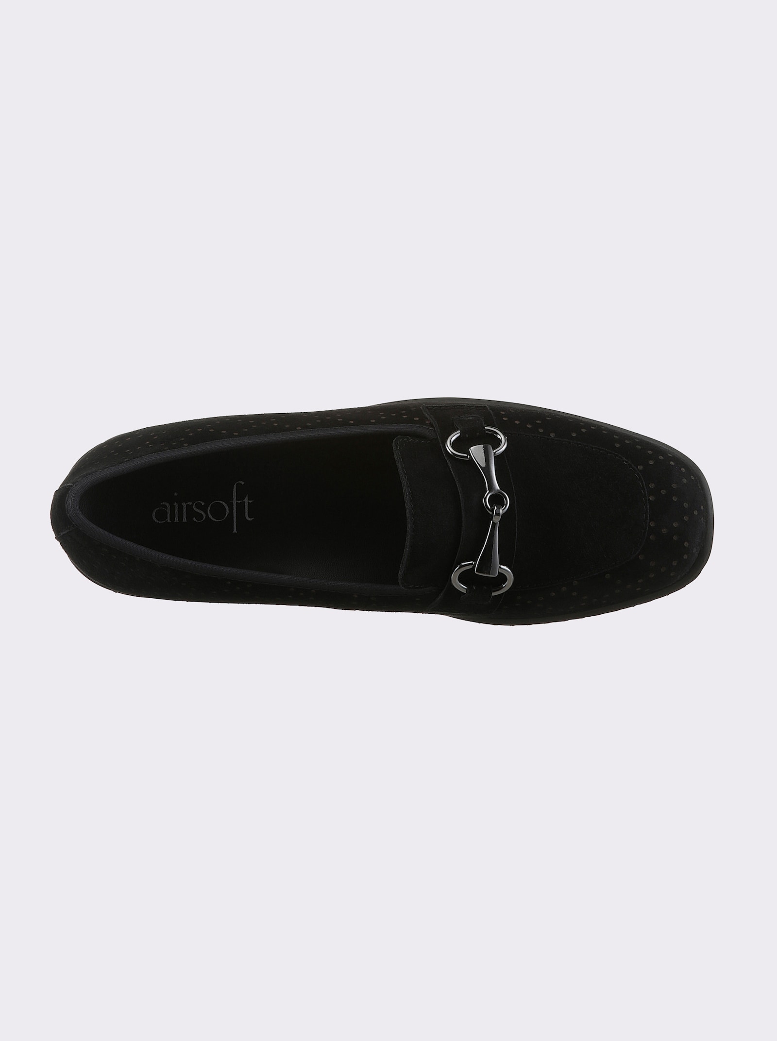 airsoft modern+ Slipper geprägtes Veloursleder - schwarz