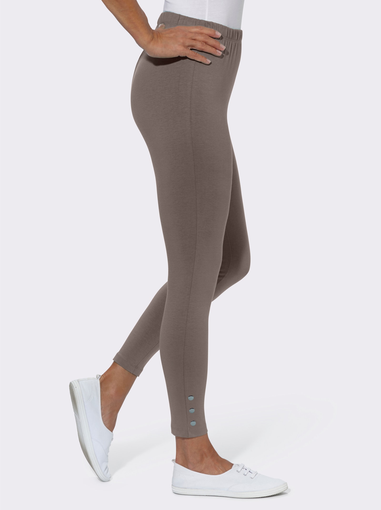 Legging van stretchmateriaal - taupe