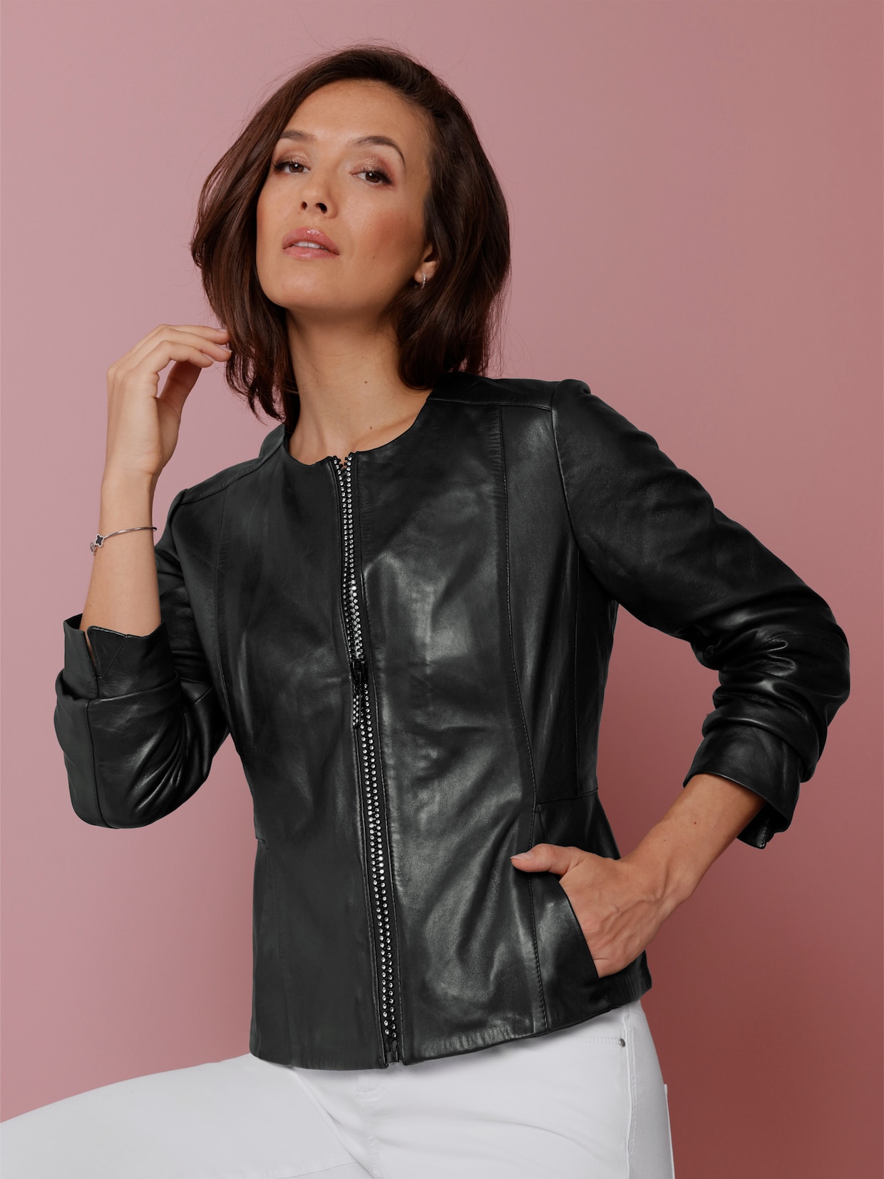 Mainpol Lederblazer - schwarz