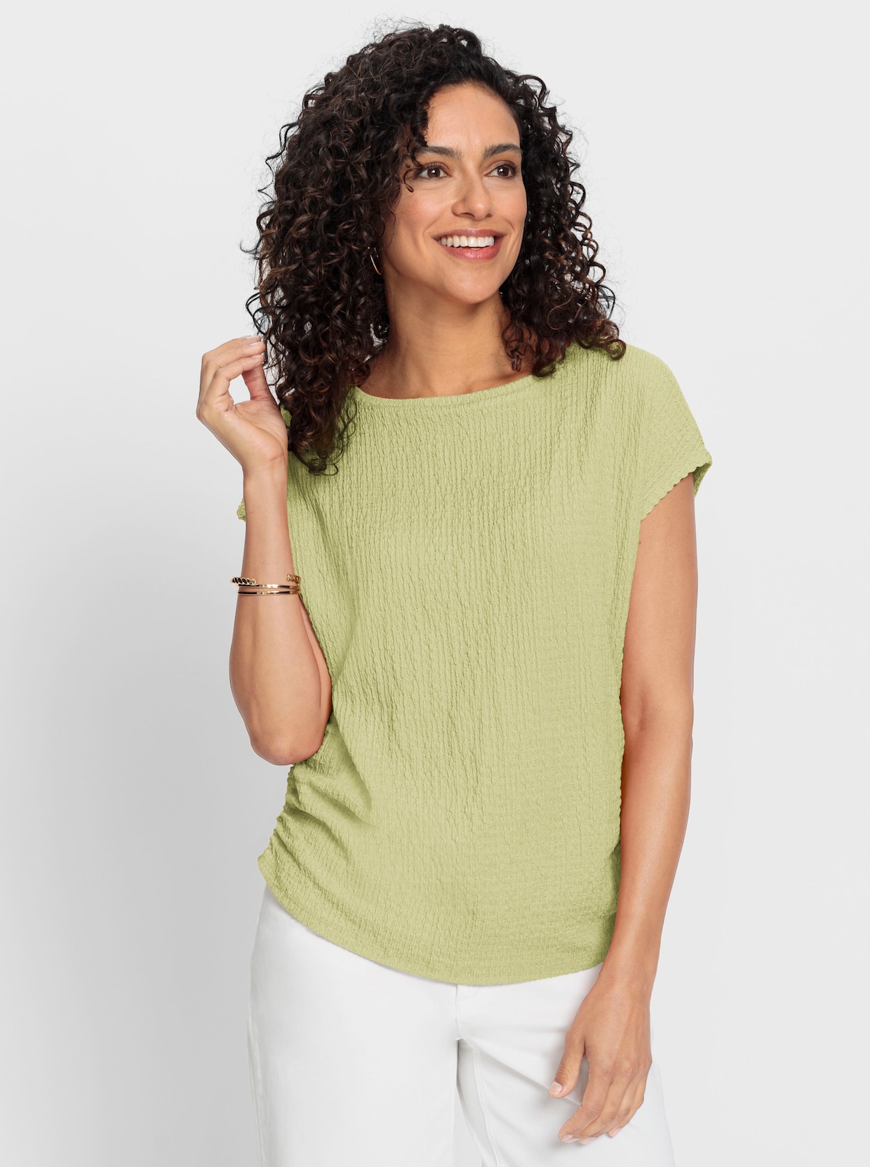 Shirt met ronde hals - lindegroen