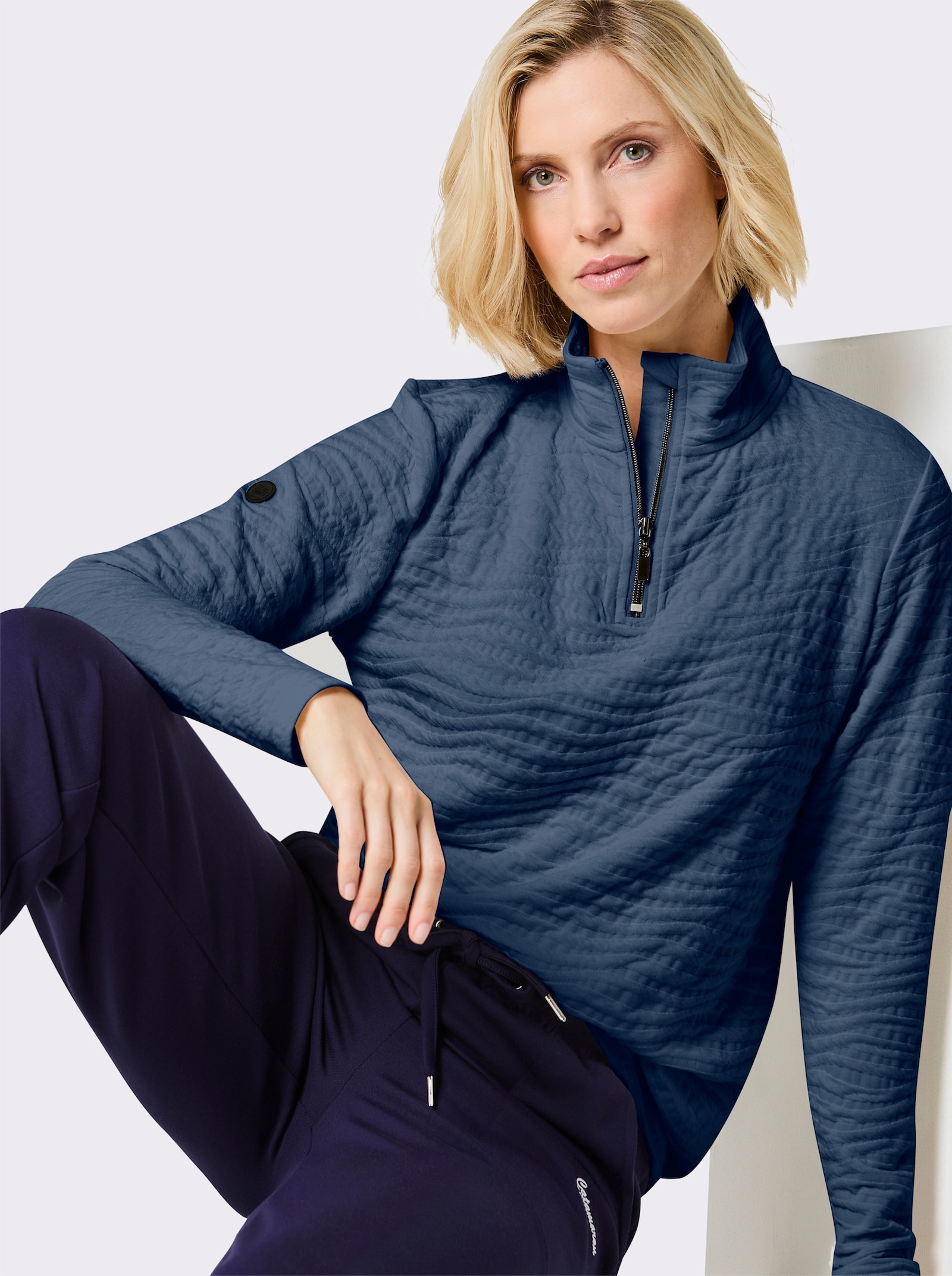 Catamaran Sports Sweatshirt in Struktur-Qualität - dunkelblau