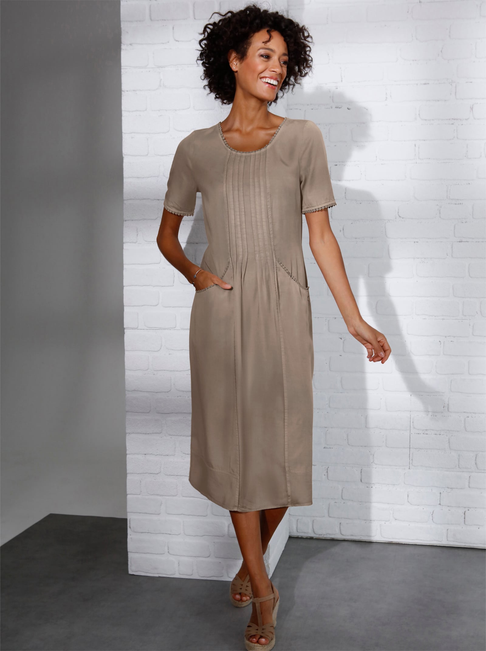 CREATION L PREMIUM Robe d'été en lyocell - beige
