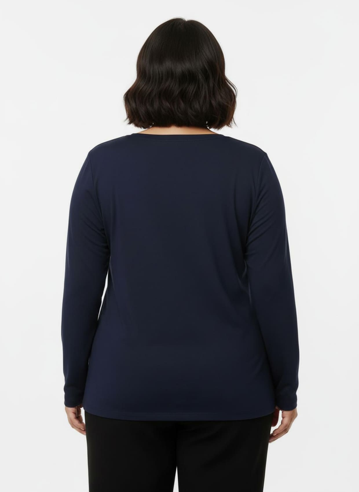 Rundhalsshirt mit zertifizierter Baumwolle - marine