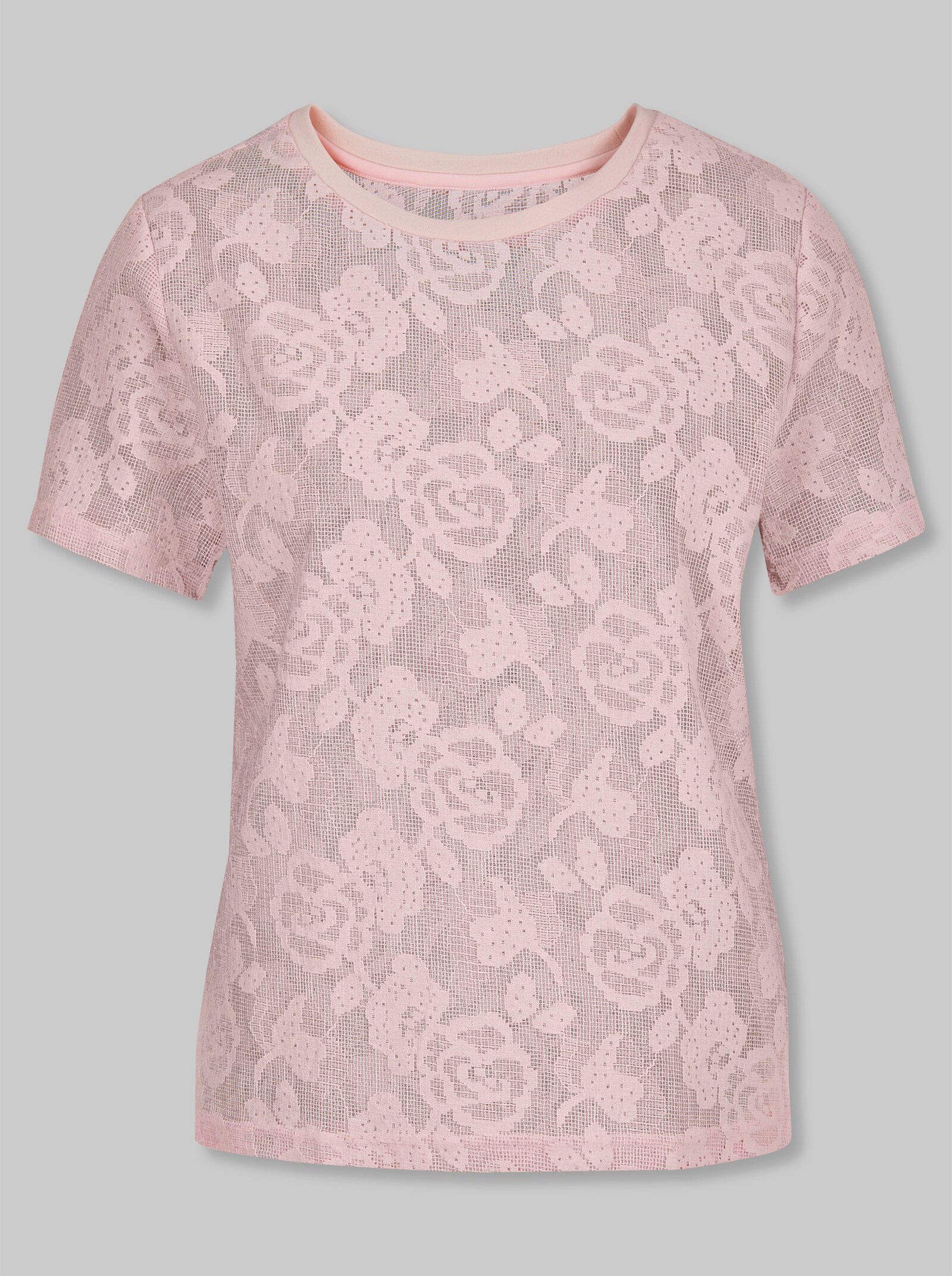 heine Kurzarmshirt aus Netzware - hellrosé