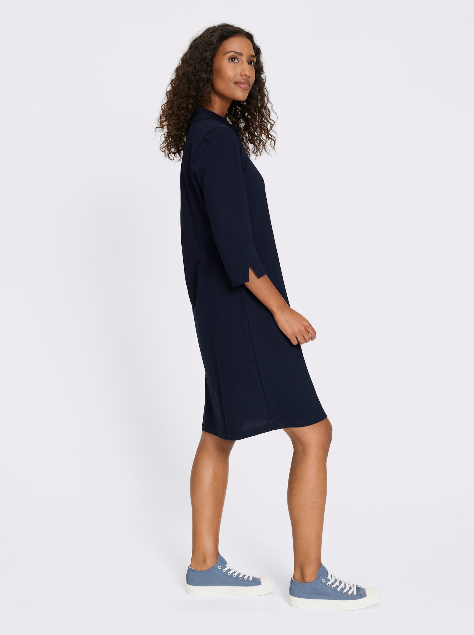 heine Polokleid in gewebter Qualität - marine