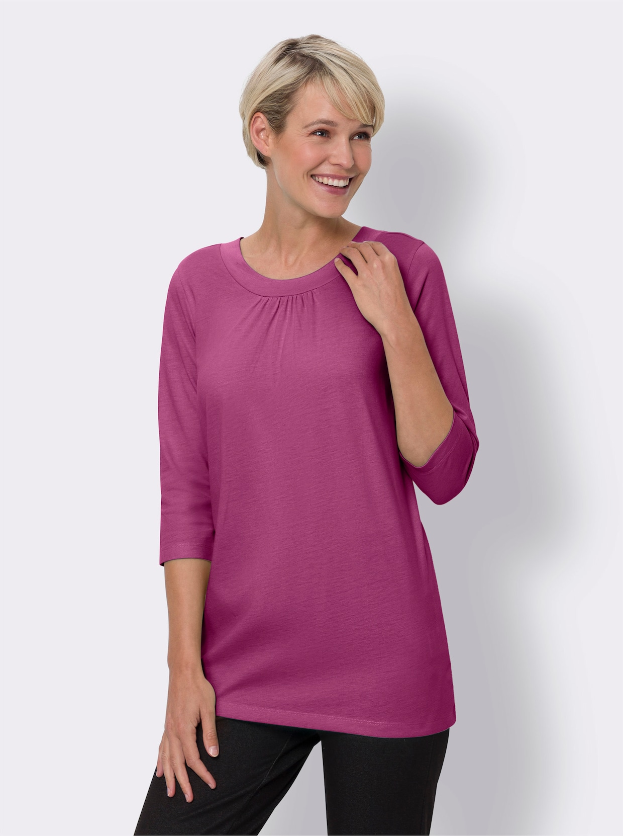 Longshirt - magenta-meliert