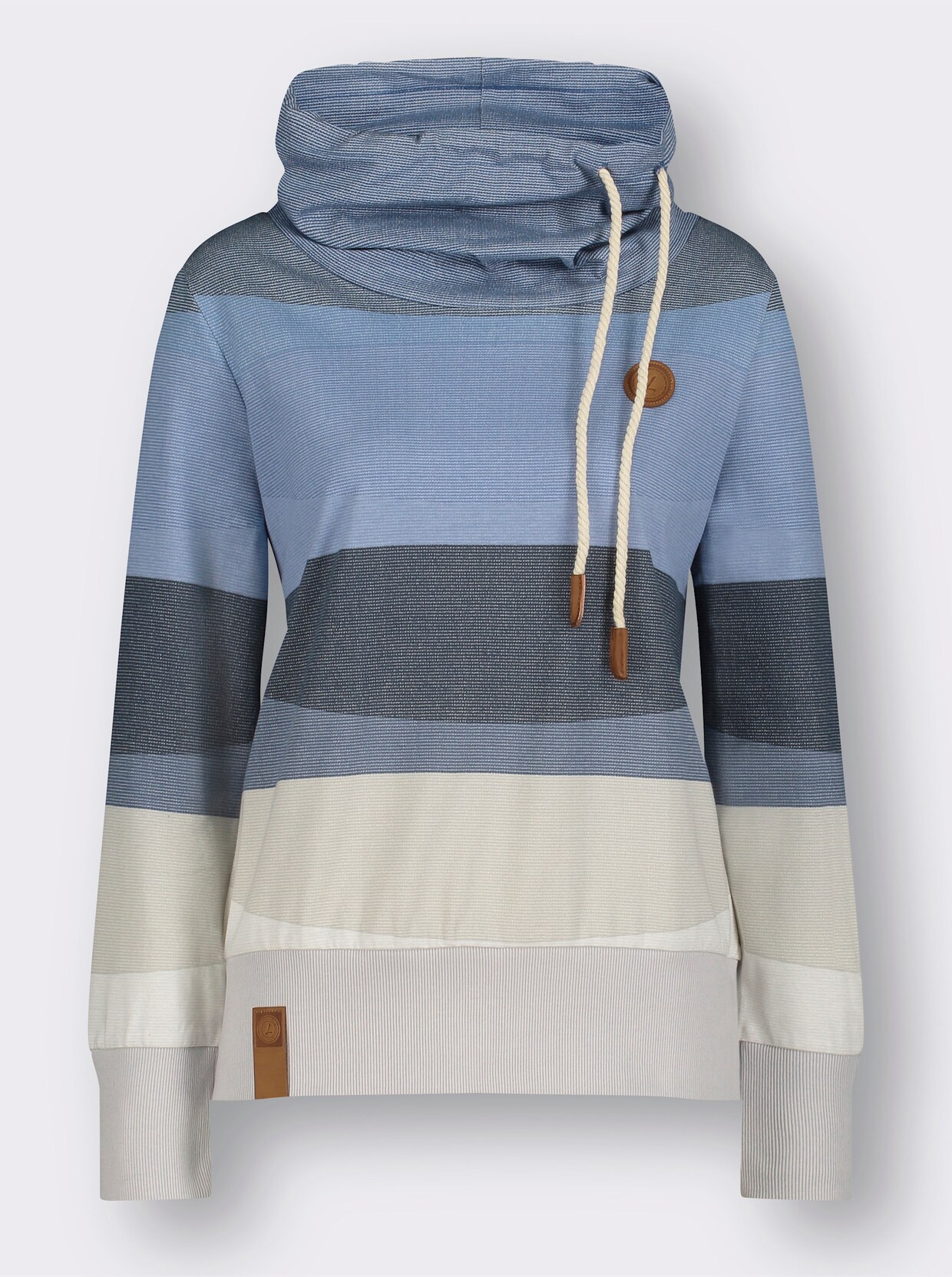 Sweatshirt - rauchblau-taubenblau-geringelt