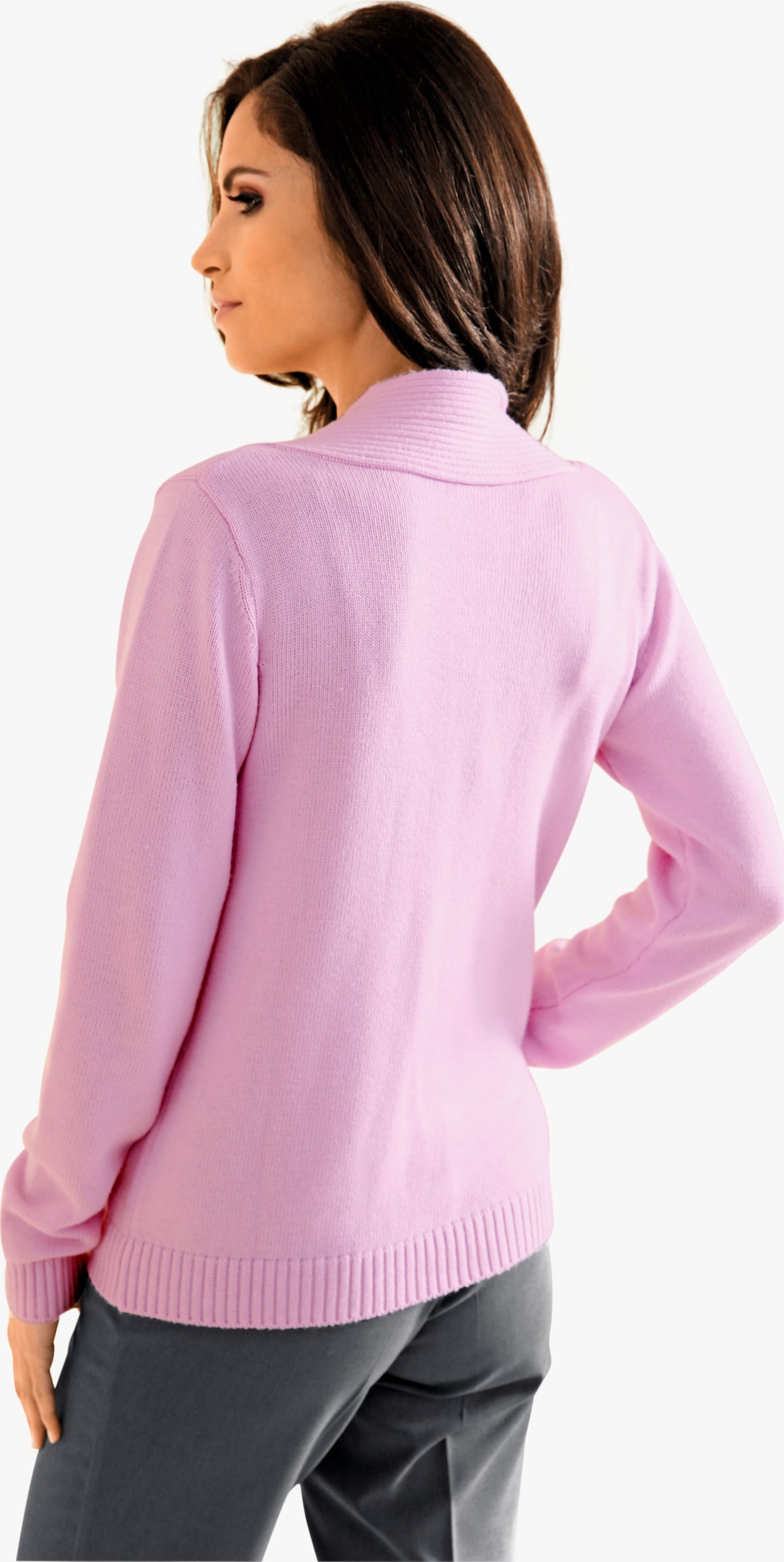 heine Pullover met V-hals - roze