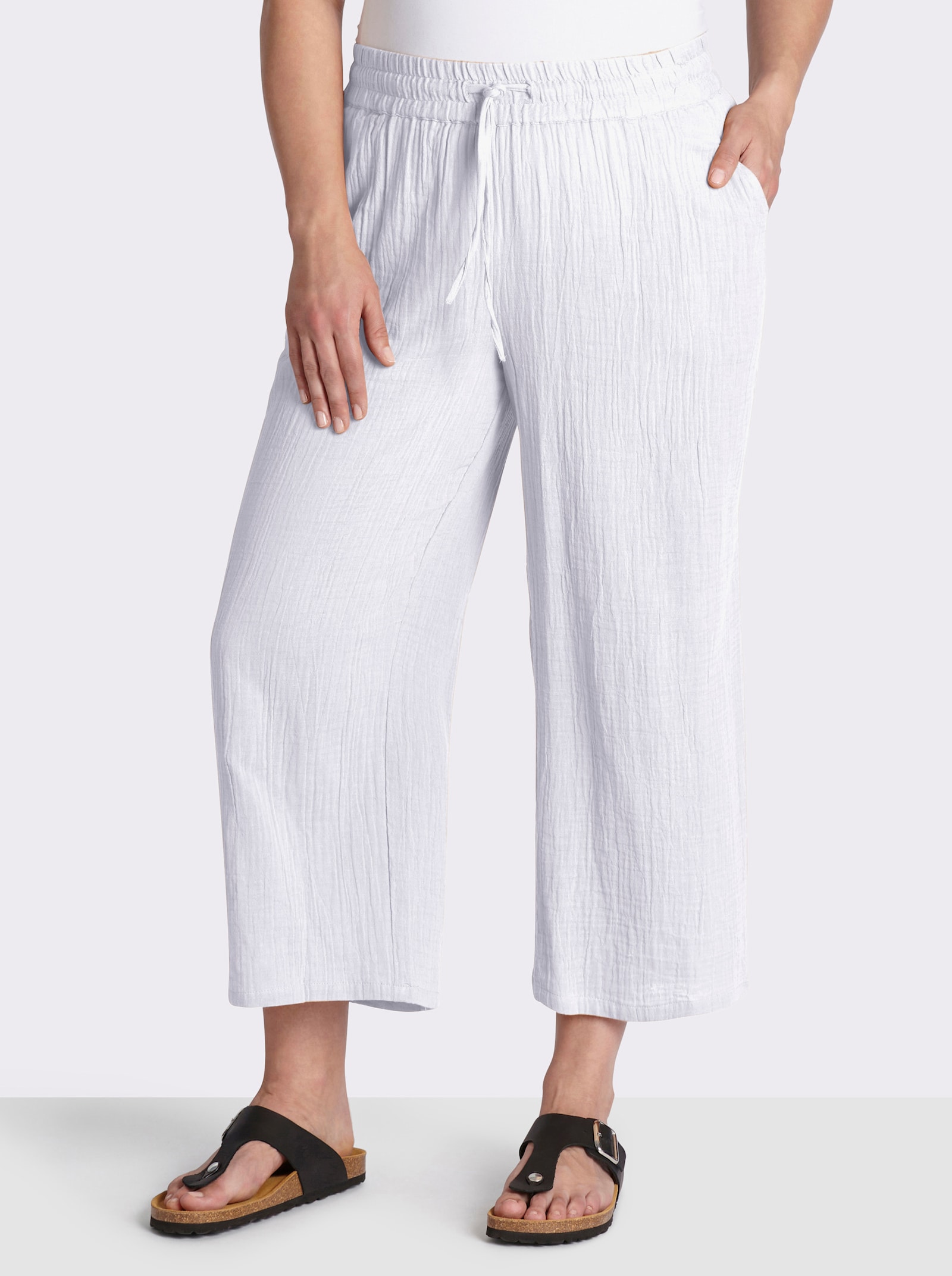 Culotte in Struktur-Qualität - weiß