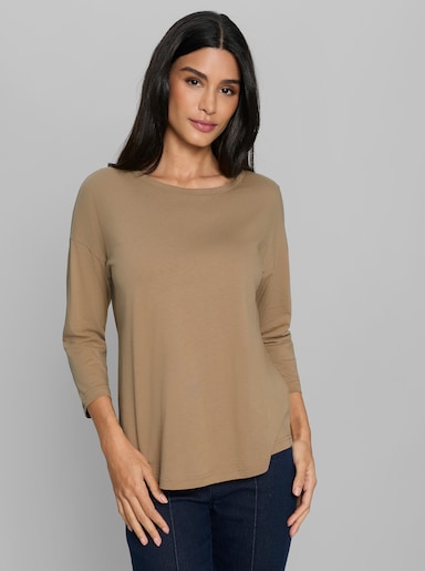 heine 3/4-Arm-Shirt mit Glitzersteinchen - camel