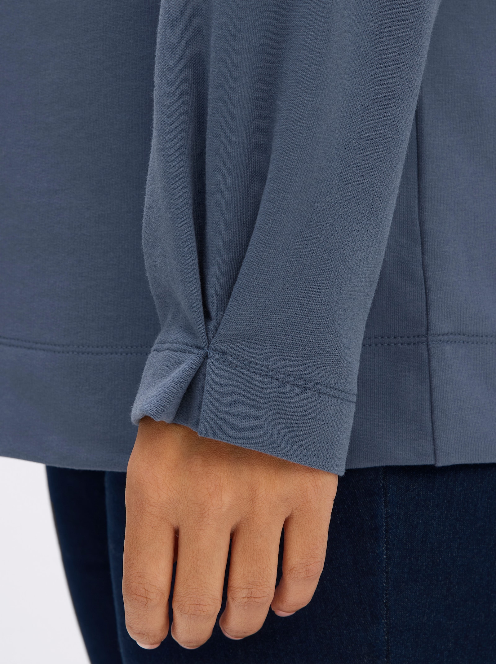 sheego Sweatshirt in Oversize-Form - rauchblau