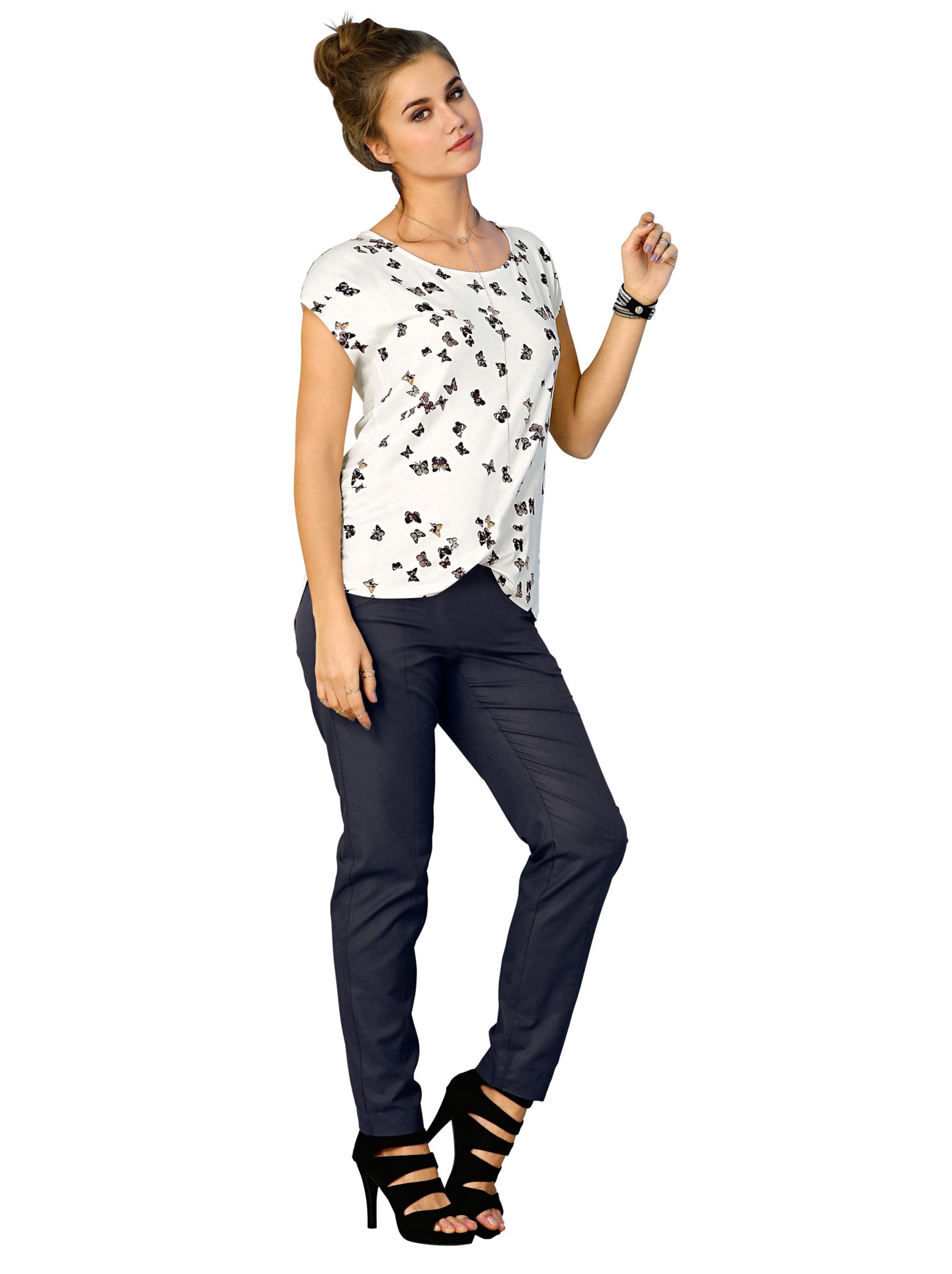 Shirt - wollweiß-gemustert