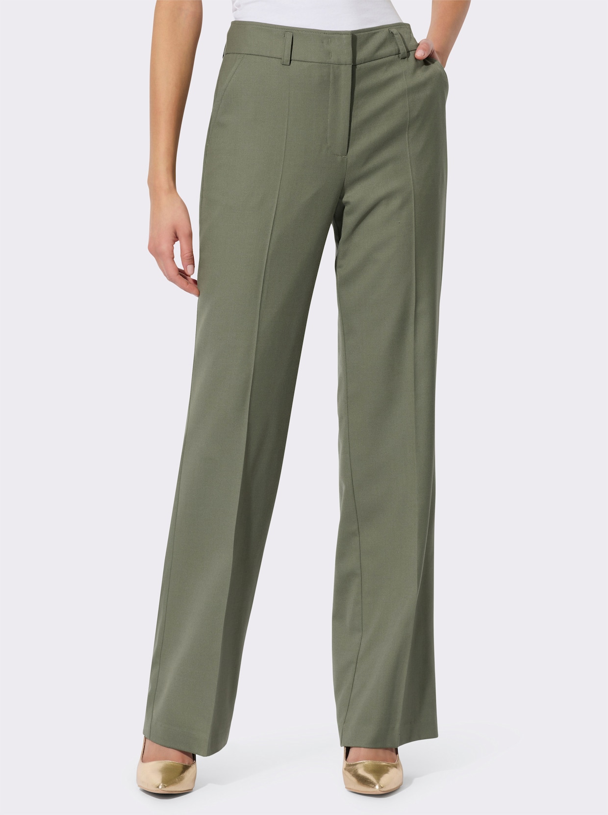 Bügelfaltenhose - khaki