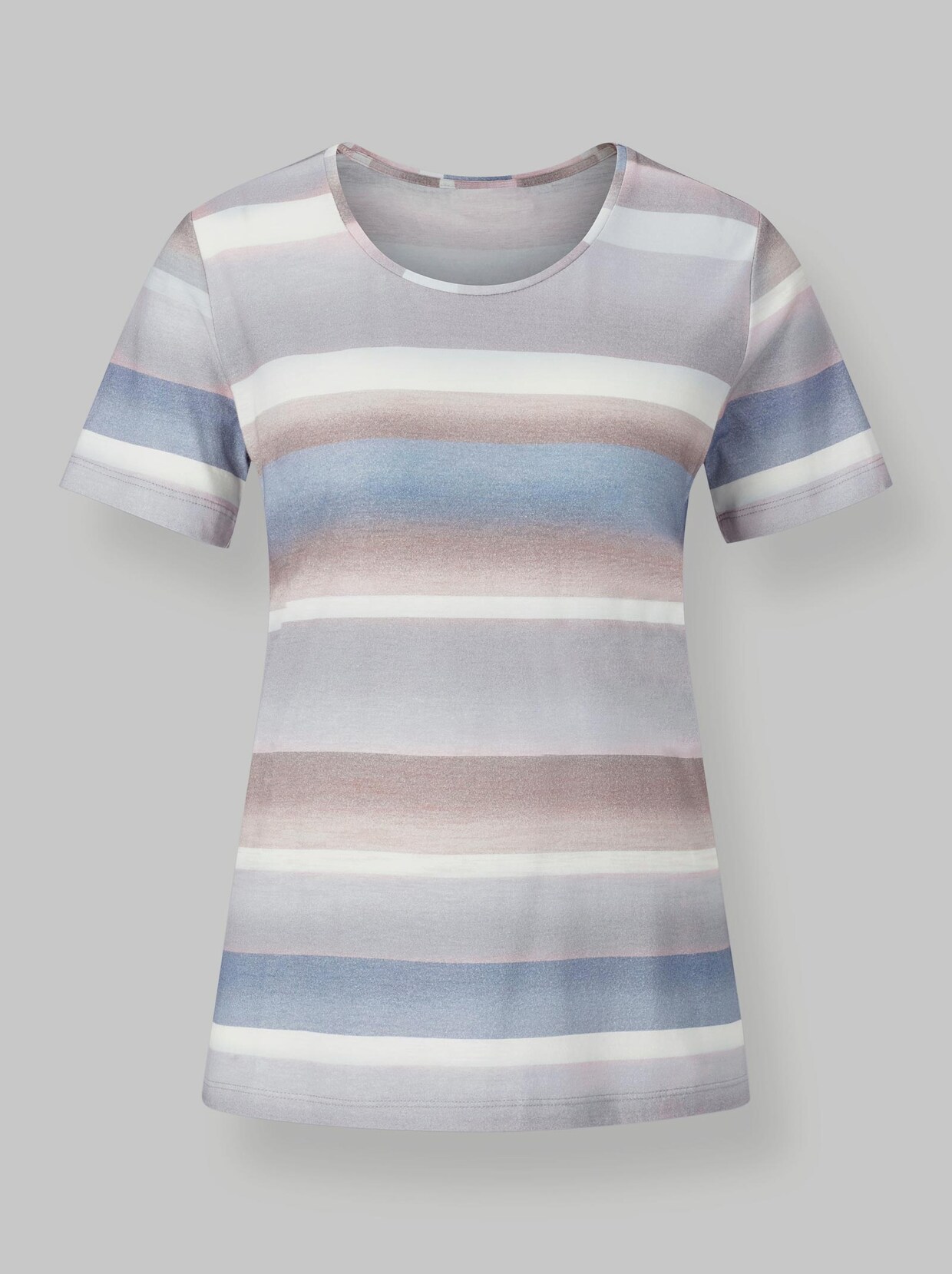 Rundhalsshirt - grau-bedruckt