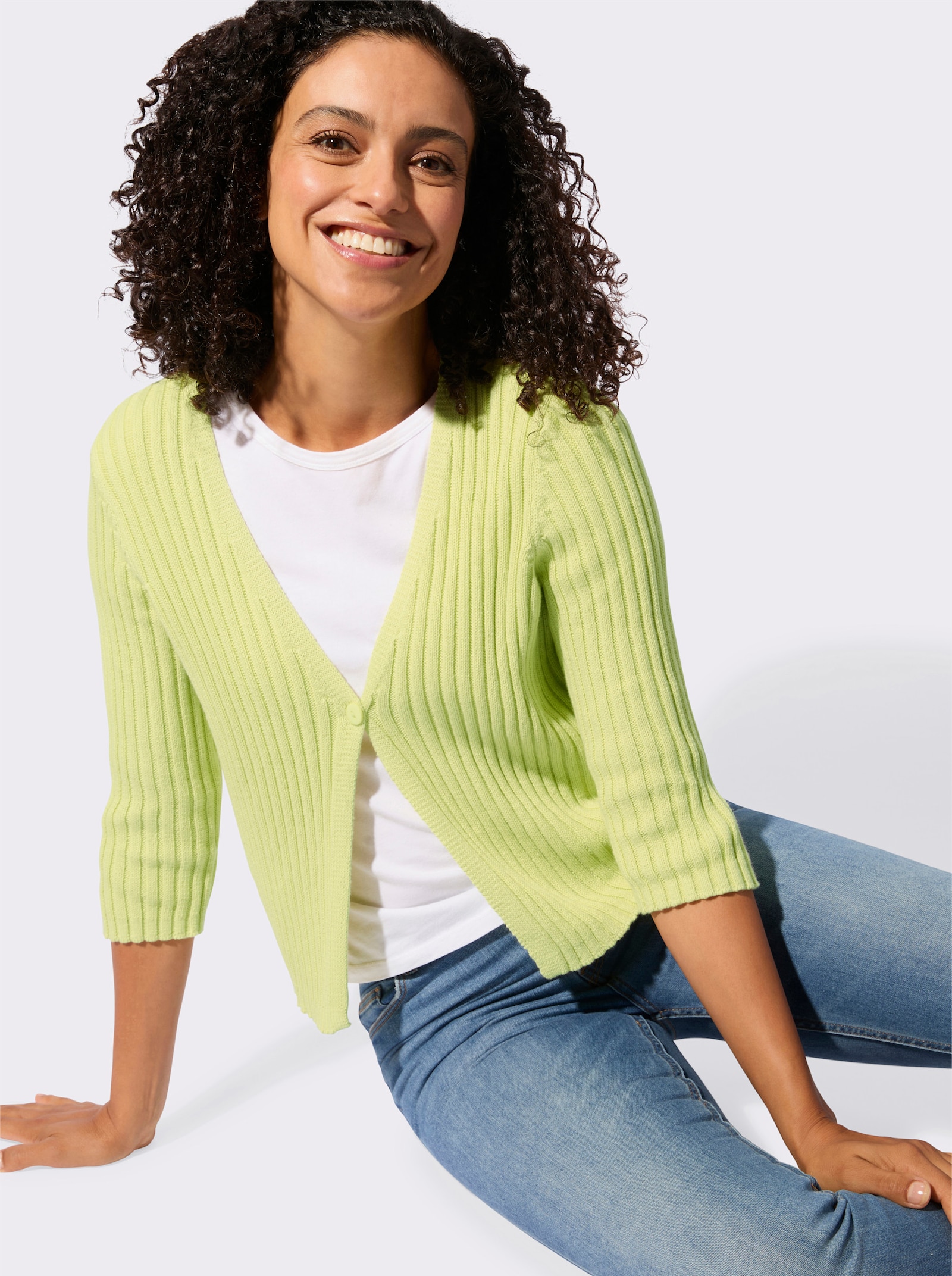 Bolero mit Knopfverschluss - pistazie