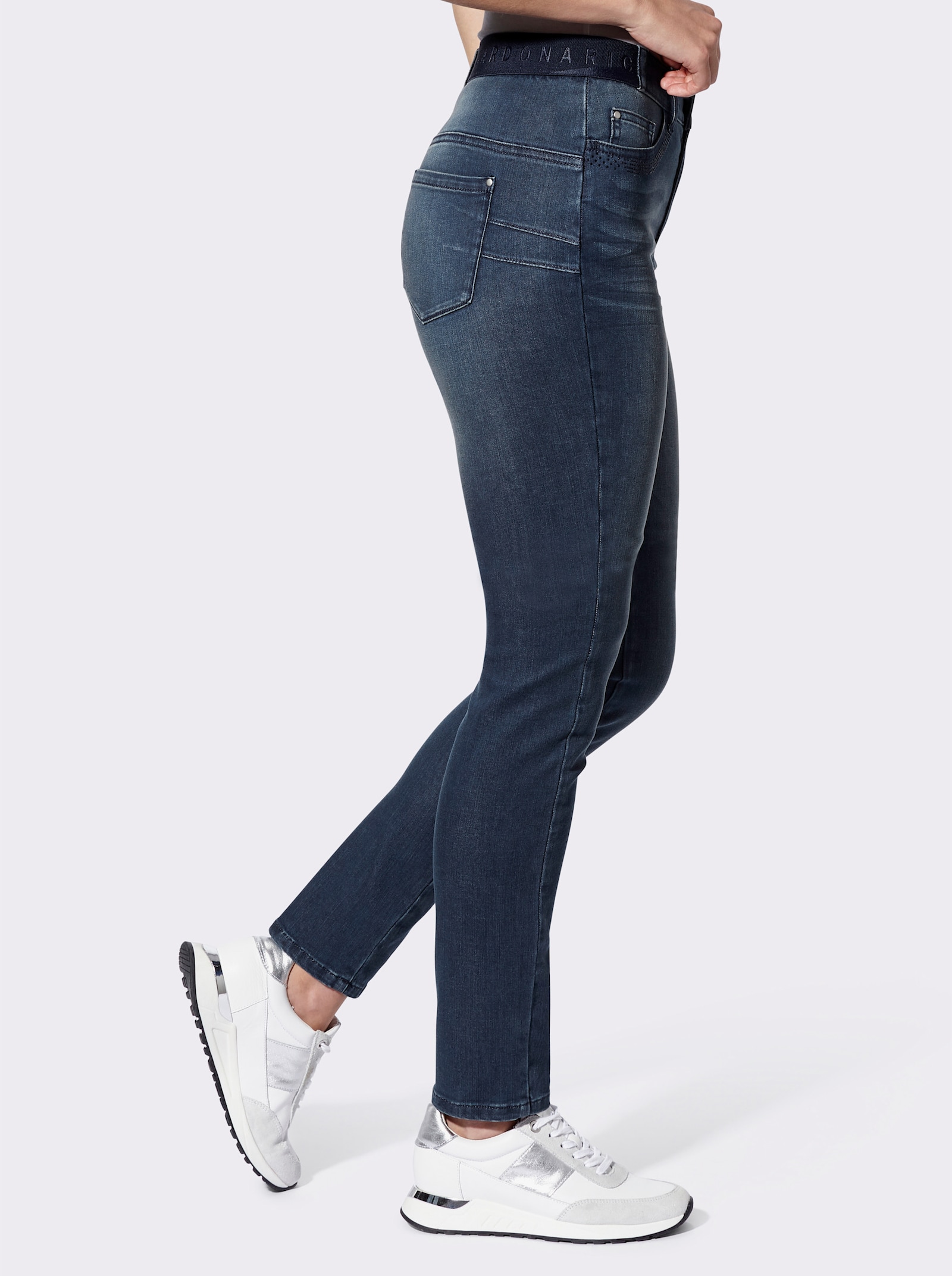 heine 5-pocketjeans met glittersteentjes - blue-stonewashed
