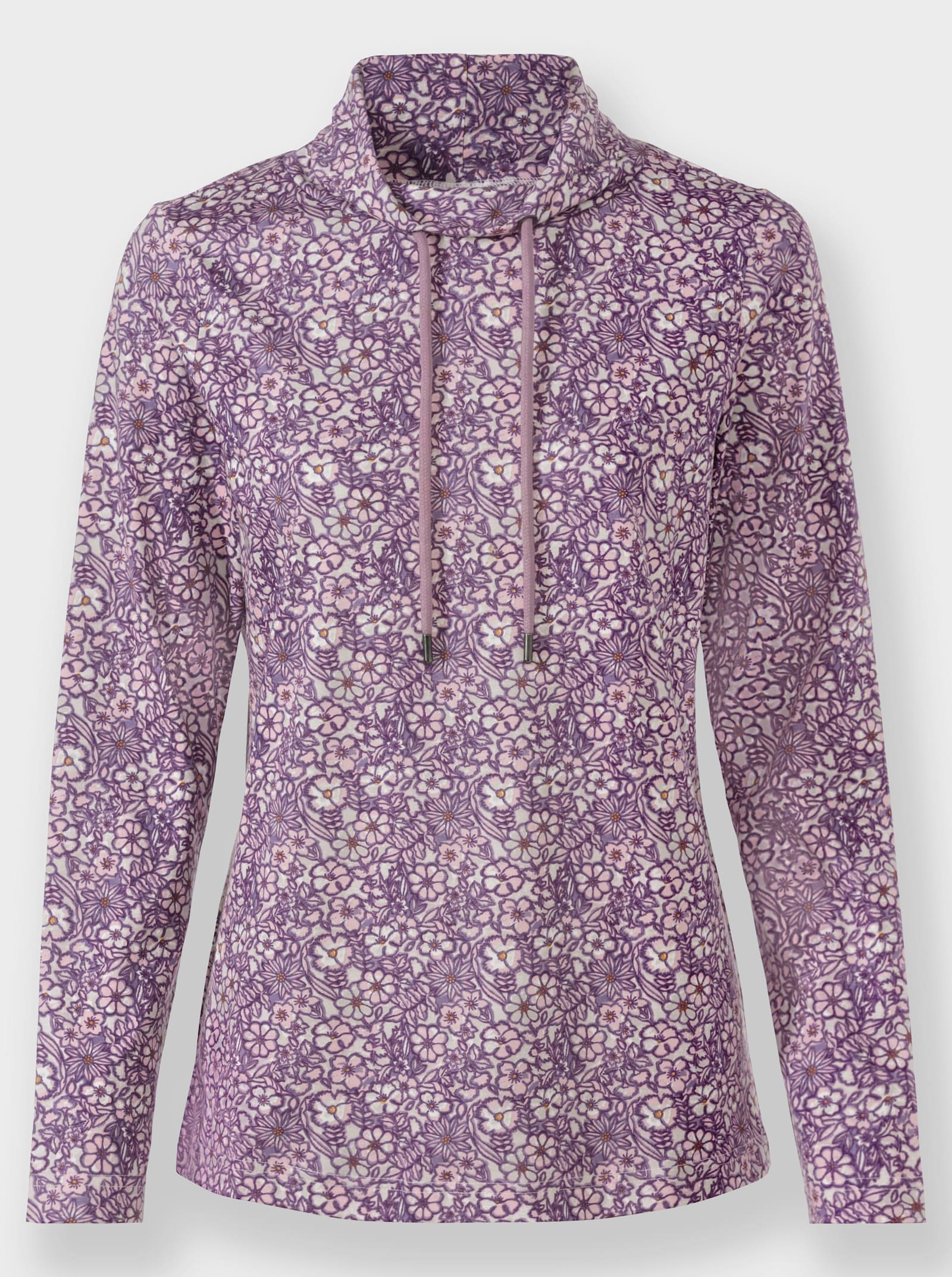 Print-Shirt mit Tunnelzug - feige-mauve-bedruckt