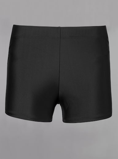 Badeshorts mit glattem Dehnbund - schwarz