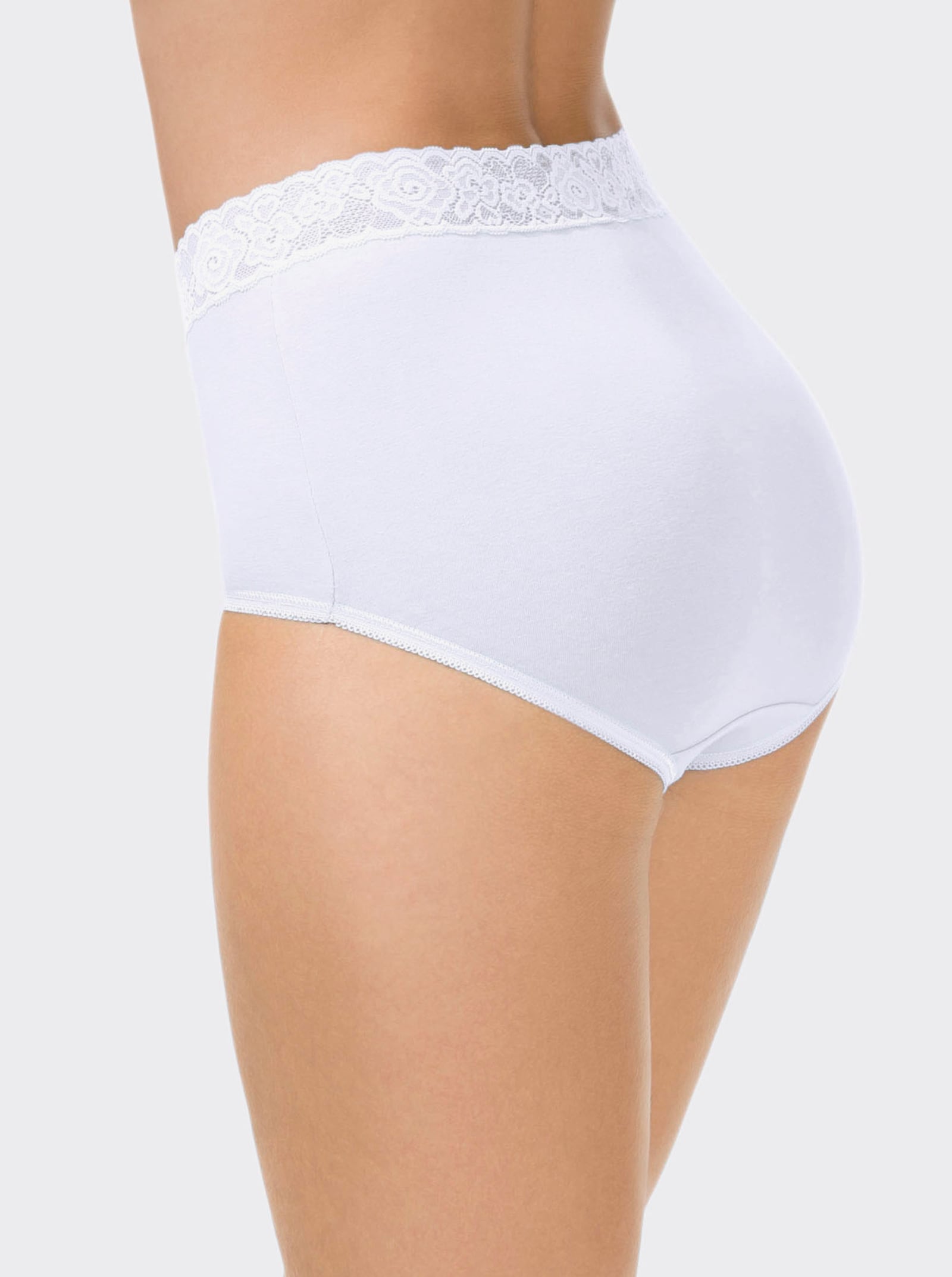 wäschepur Tailleslip met elastisch kant - wit