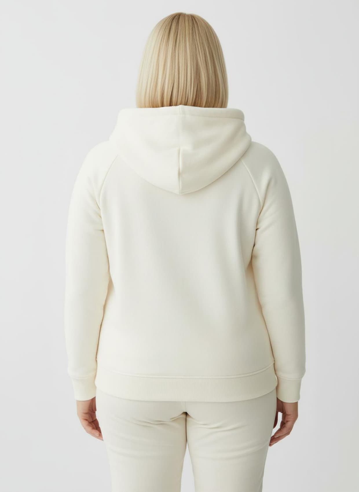 Sweatshirt mit halsfernem Rollkragen - wollweiß