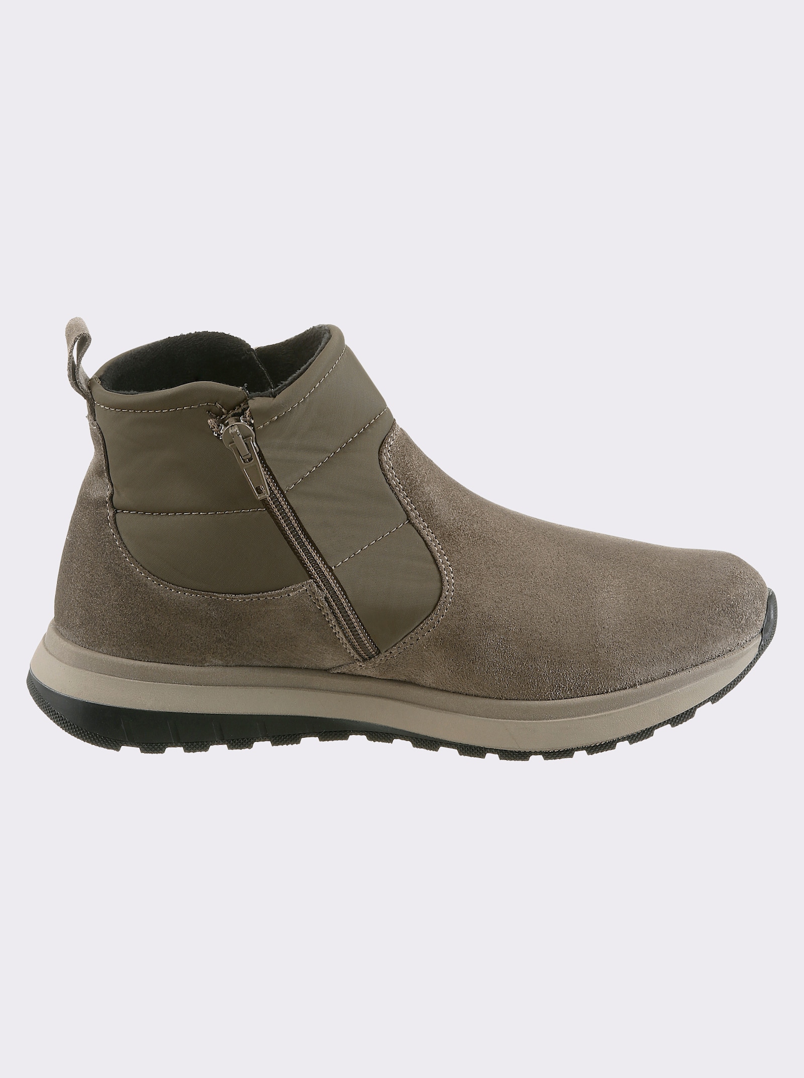 airsoft modern+ Stiefelette mit Doppel-Reißverschluss - sesam