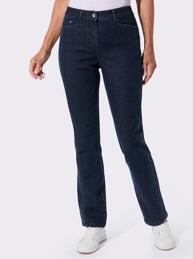 Jeans mit seitlichem Laser-Druckmuster - dunkelblau